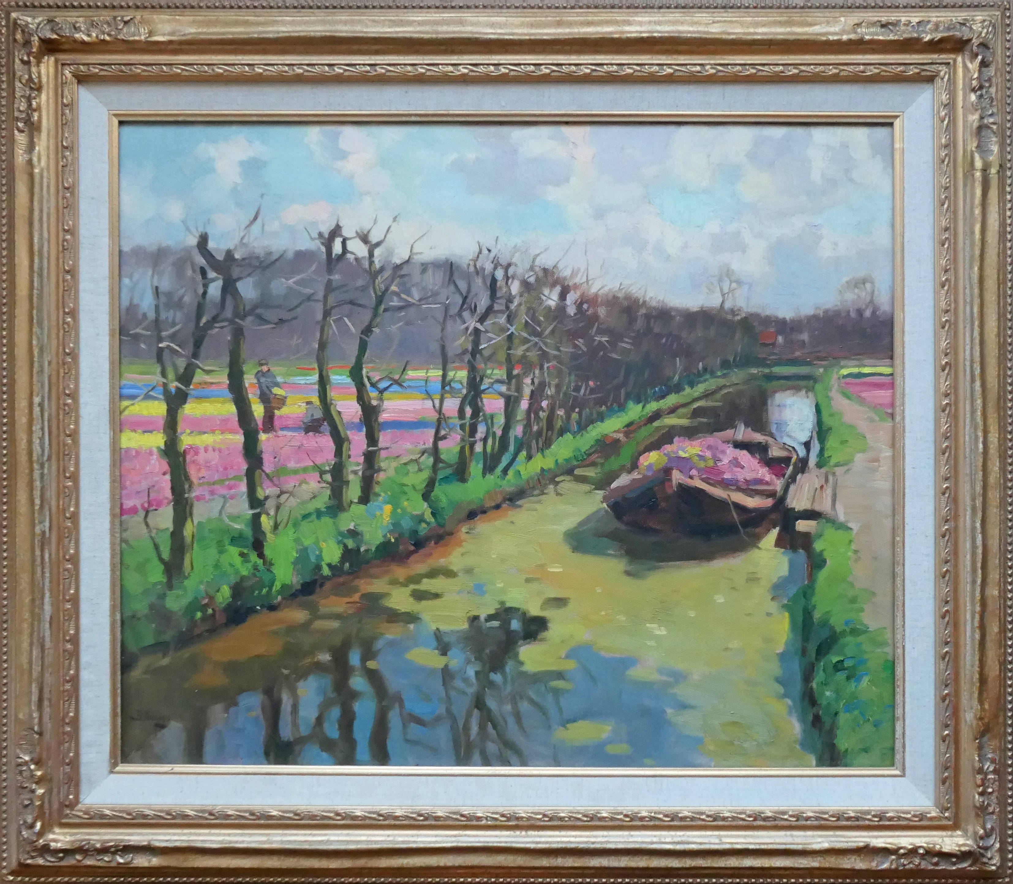 Vaart langs bollenvelden zonder lijst