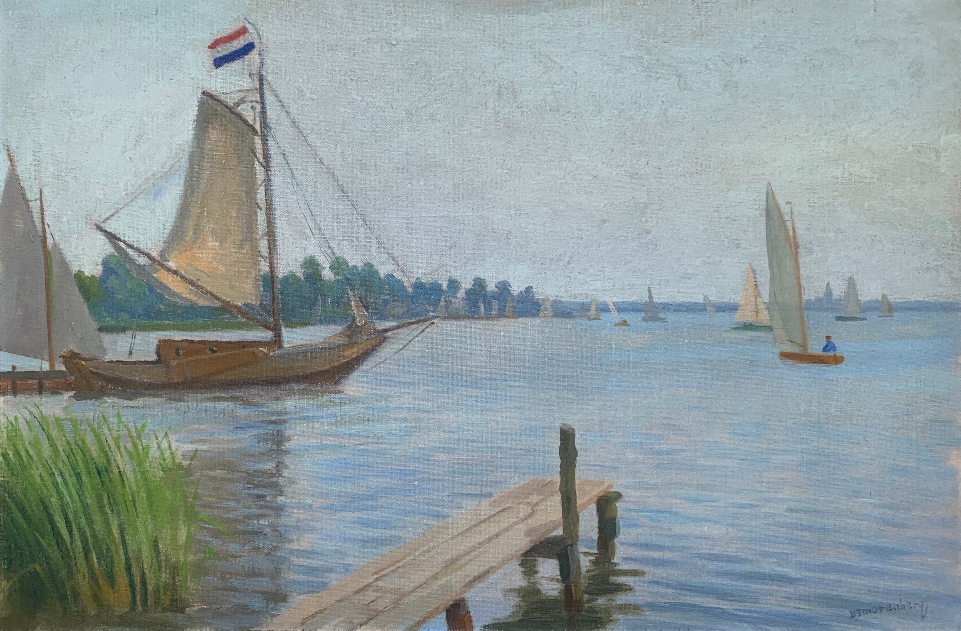 Zeilboten op de Loosdrechtseplassen zonder lijst