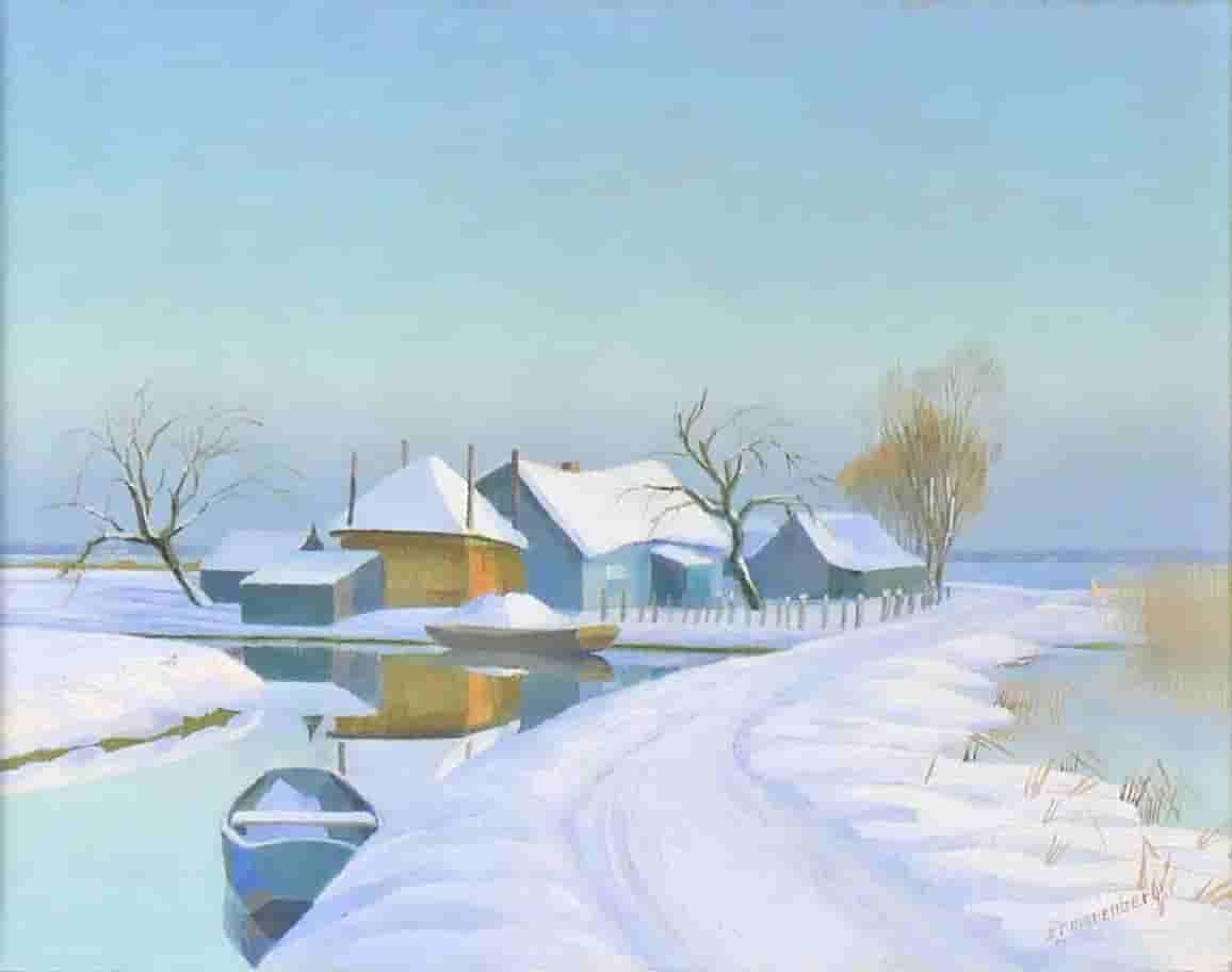 Dirk Smorenberg - Winter in Loosdrecht (zonder lijst)