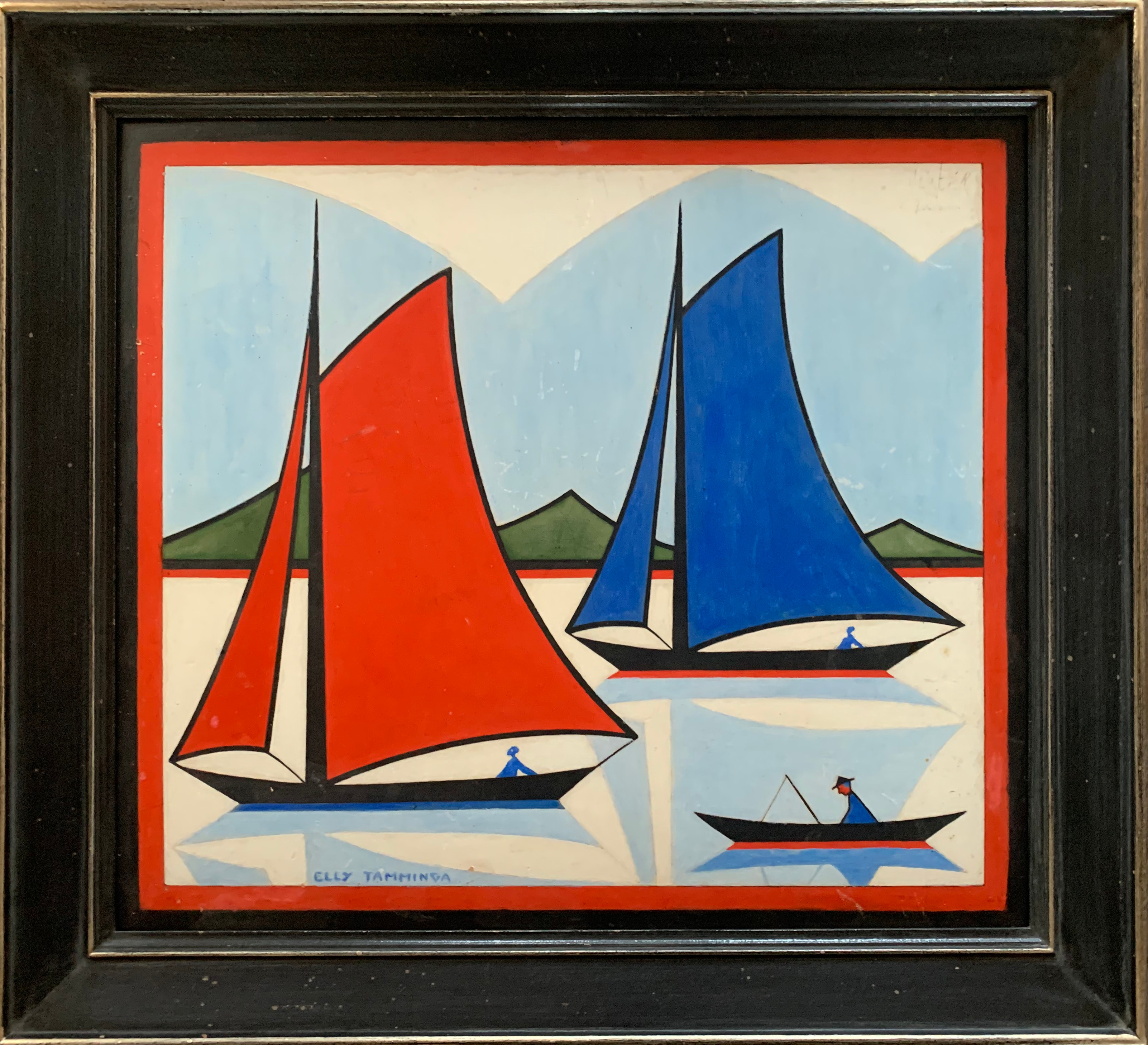 Zeilboten zonder lijst