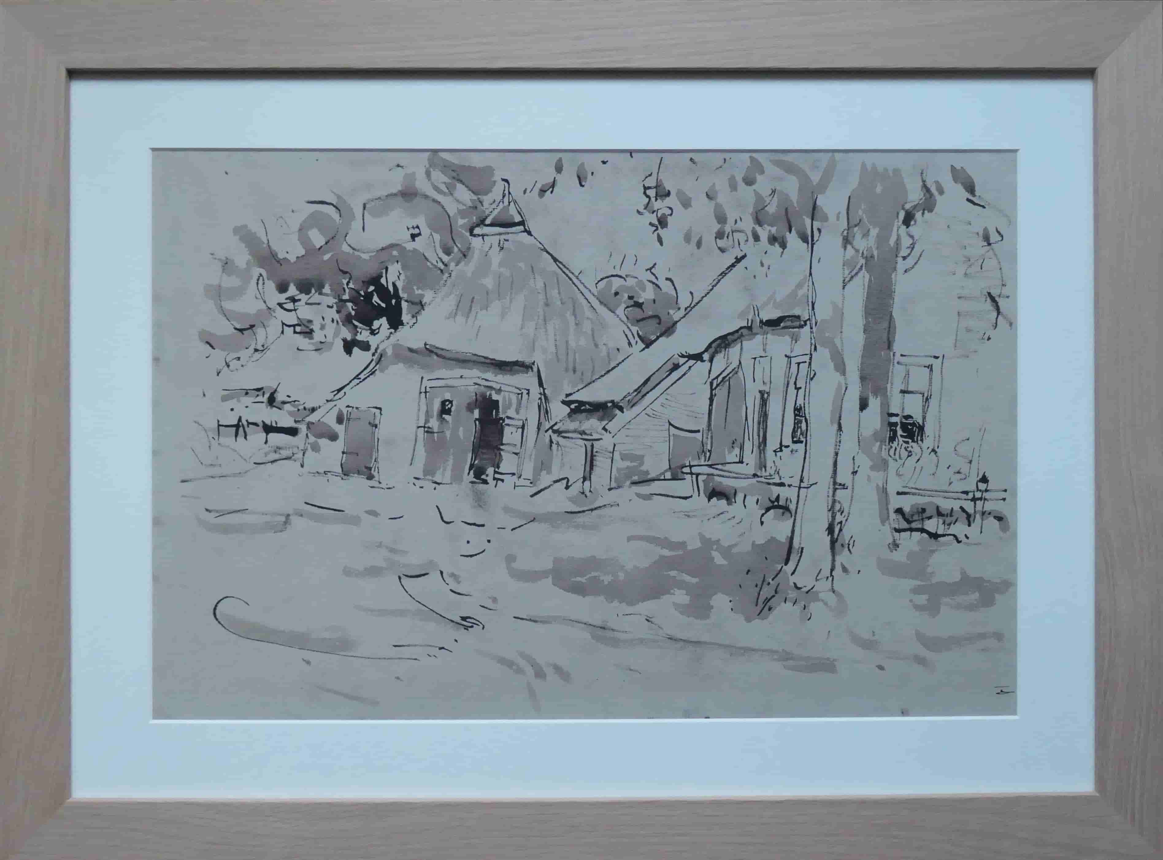 Jan Altink - Boerderij in Orvelte te Drenthe (met lijst)