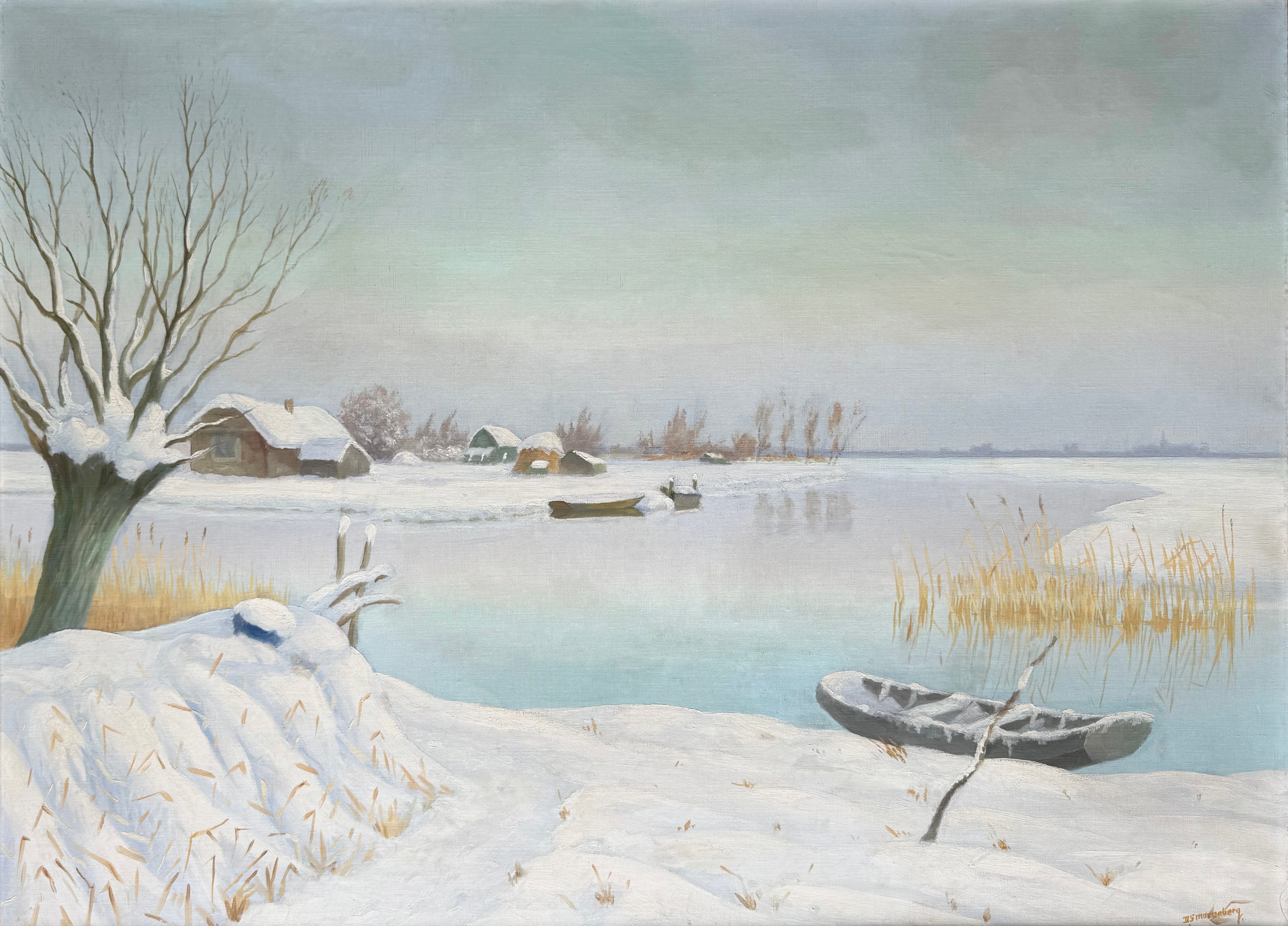 Wintergezicht bij Loosdrecht zonder lijst