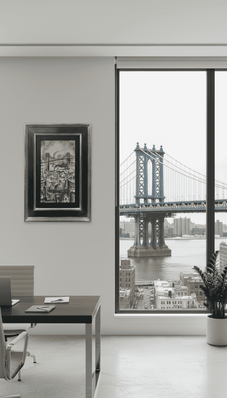 Adriaan Lubbers - Manhattan bridge te New York (in interieur)