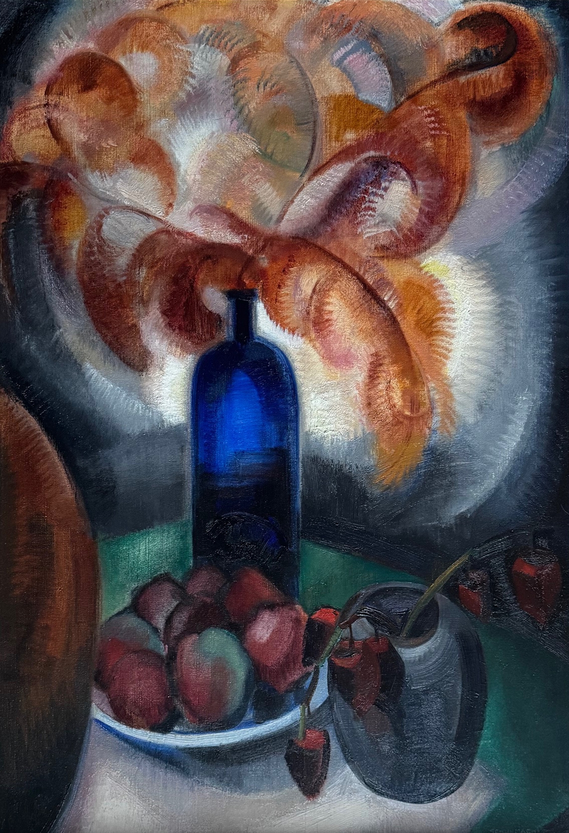 Stilleven met blauwe vaas zonder lijst