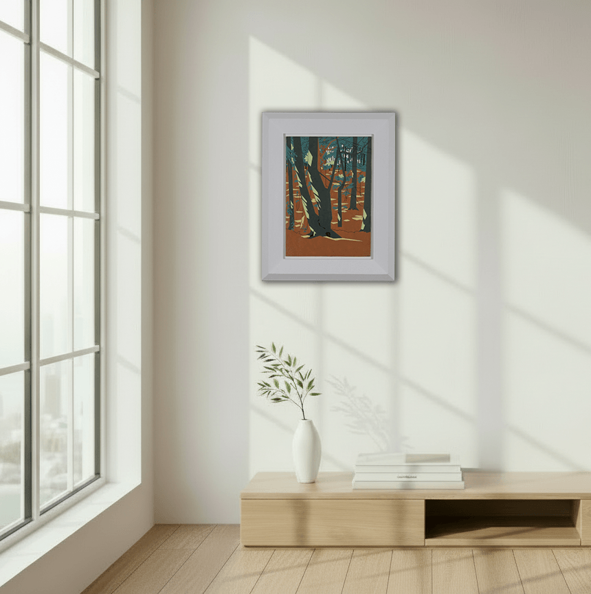 Zon in het bos zonder lijst