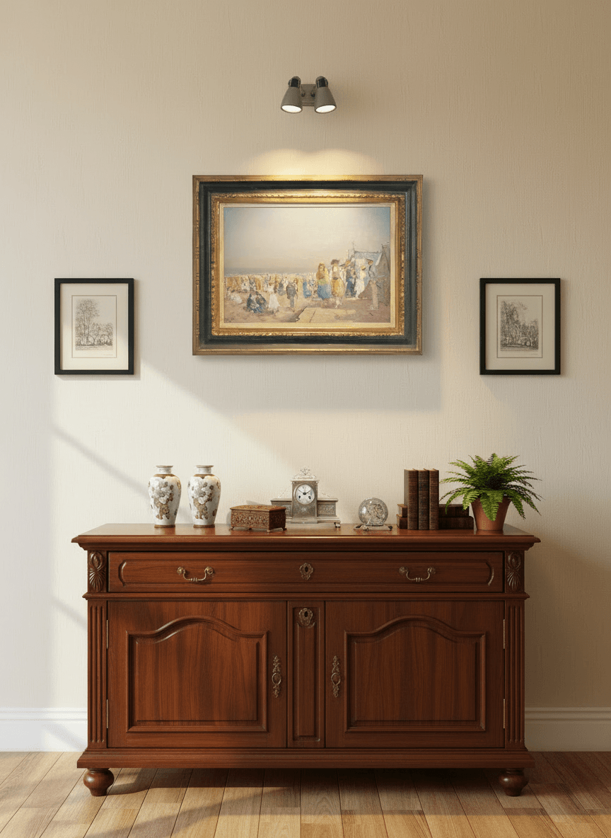 Een warme stranddag zonder lijst