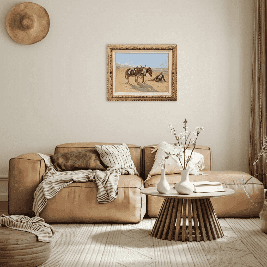 Louis Soonius - Ezels op het Scheveningse strand (in interieur)