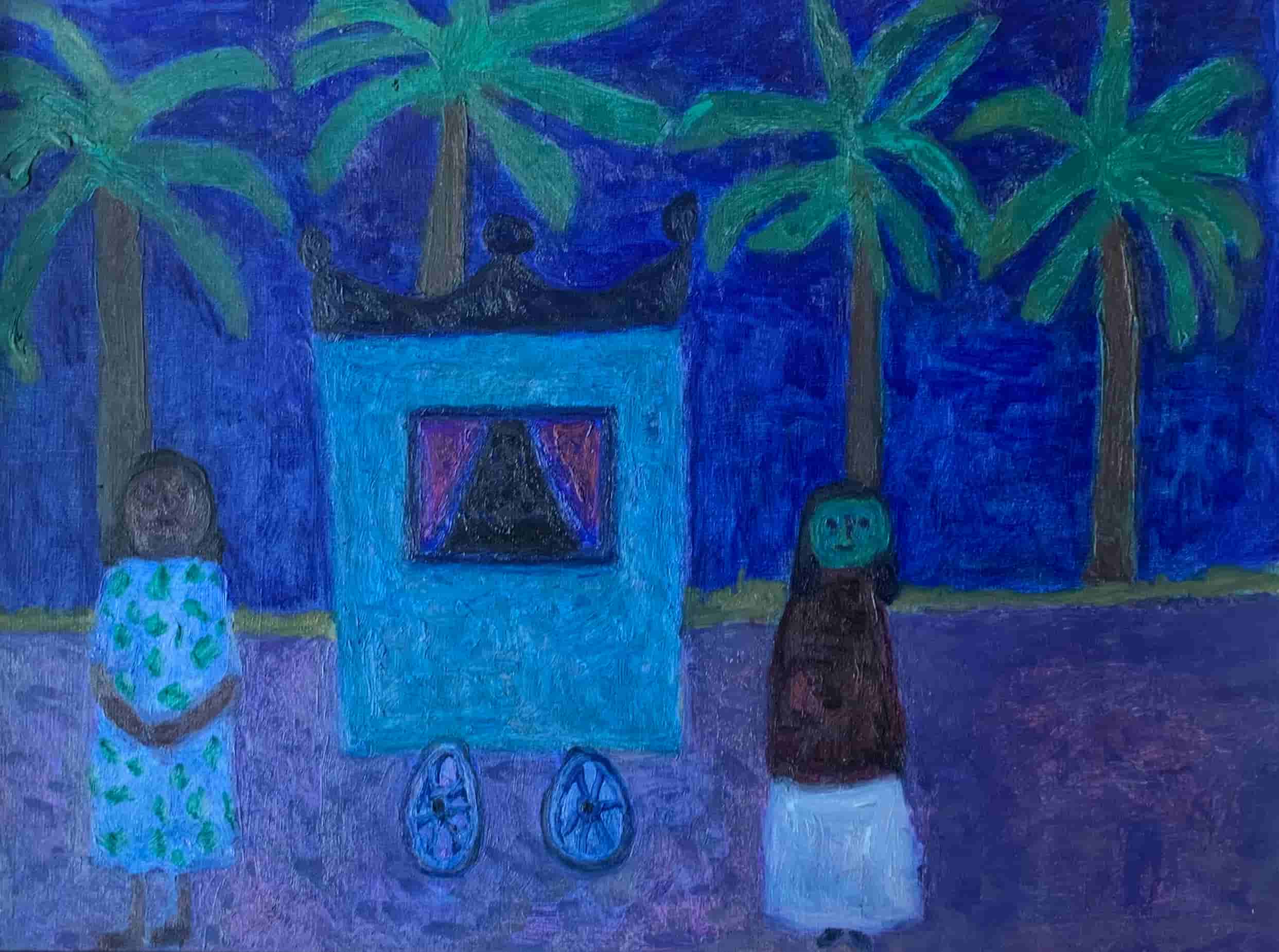 Jan Roëde - Woonwagen onder de palmbomen