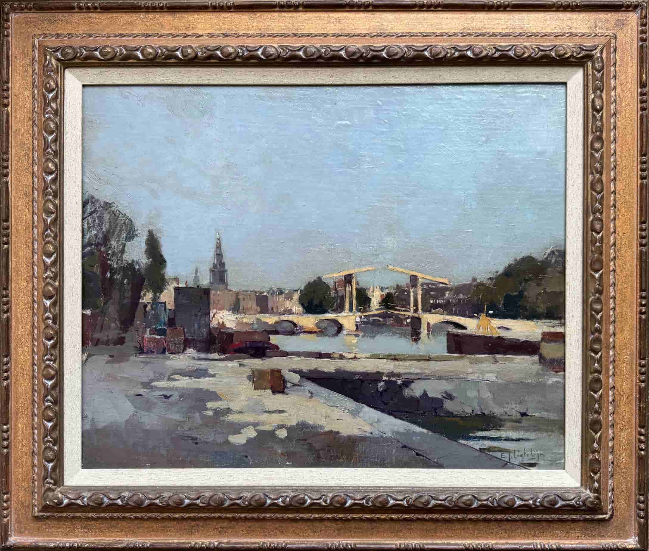 Evert-Jan Ligtelijn - Magere Brug over de Amstel rivier (met lijst)