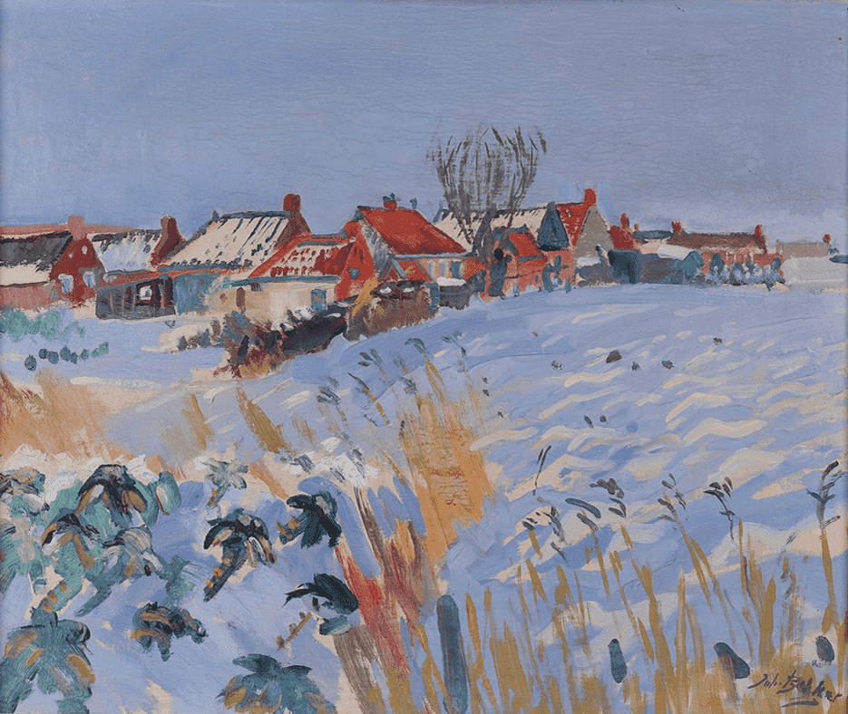 Johan Bakker - Wintergezicht op Warffum (zonder lijst)