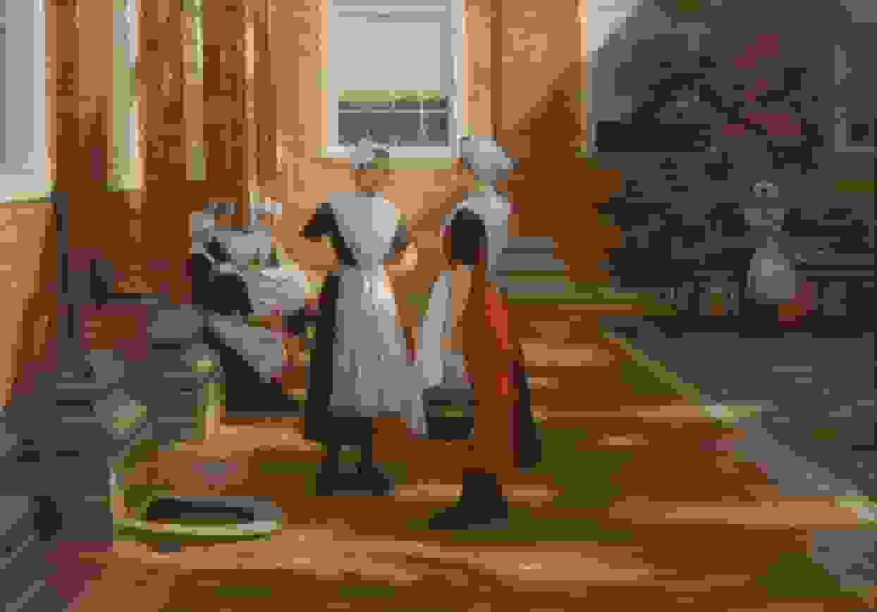 Binnenterrein van het burgerweeshuis te Amsterdam