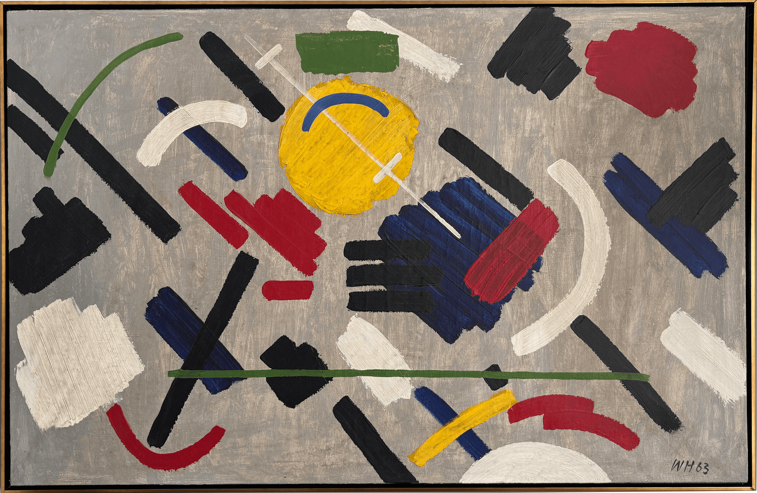 Willem Hussem - Abstracte compositie (zonder lijst)