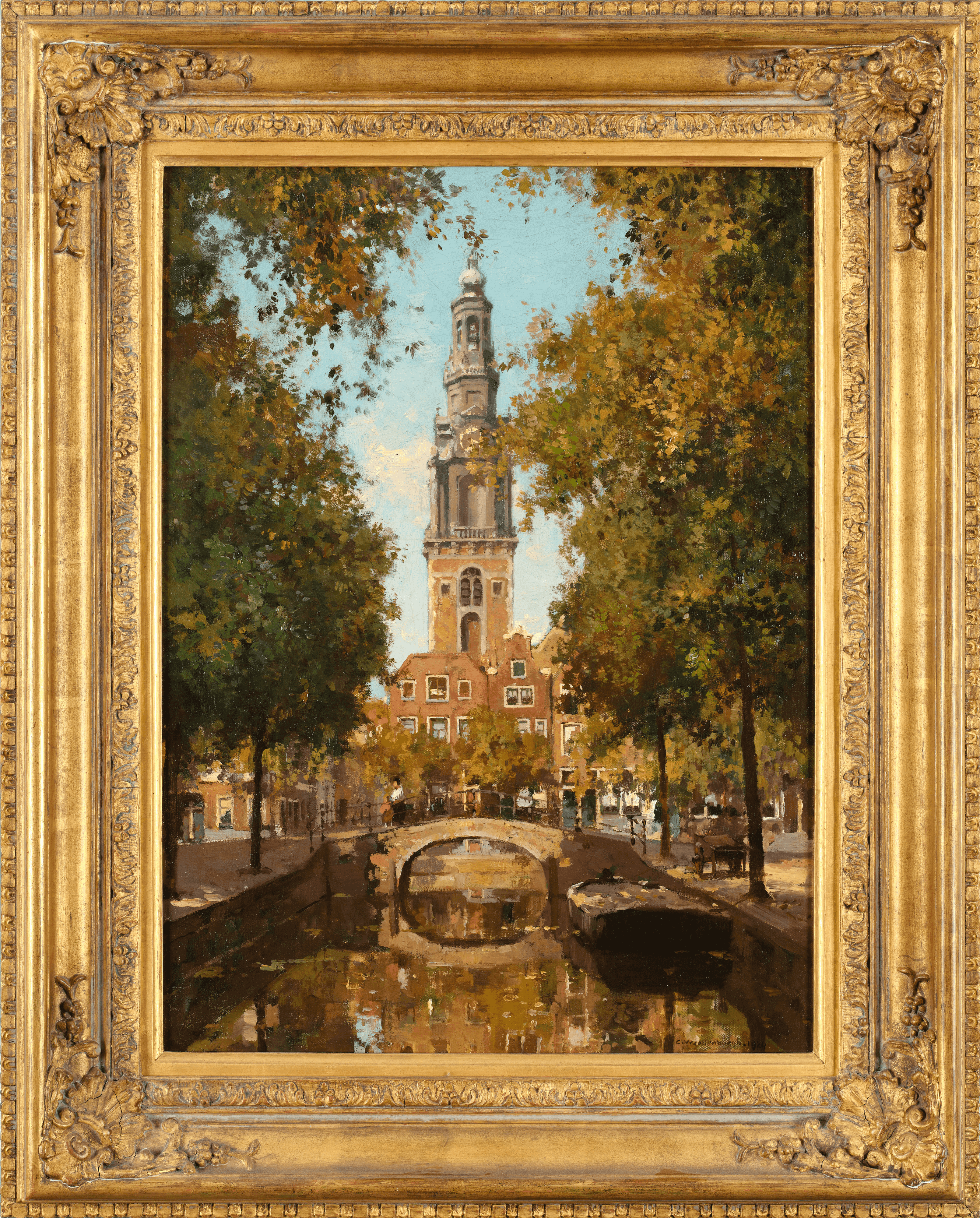 Cornelis Vreedenburgh - Zuiderkerk vanuit de Groenburgwal (met lijst)