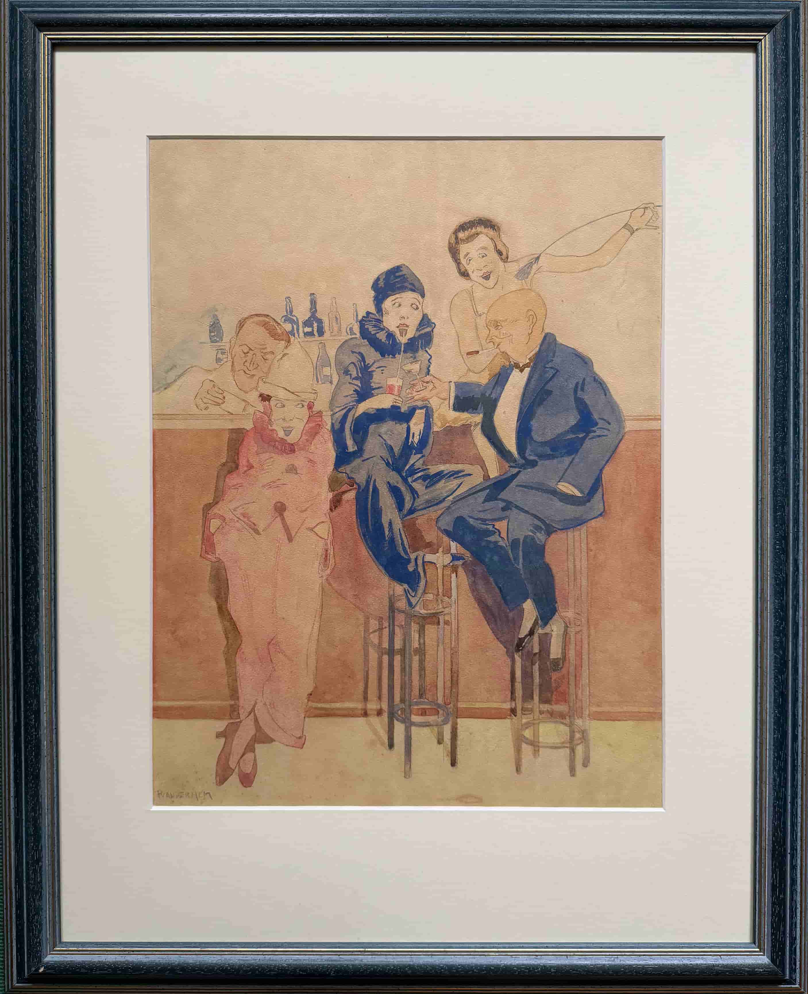 Piet van der Hem - Een interessant gezelschap (met lijst)