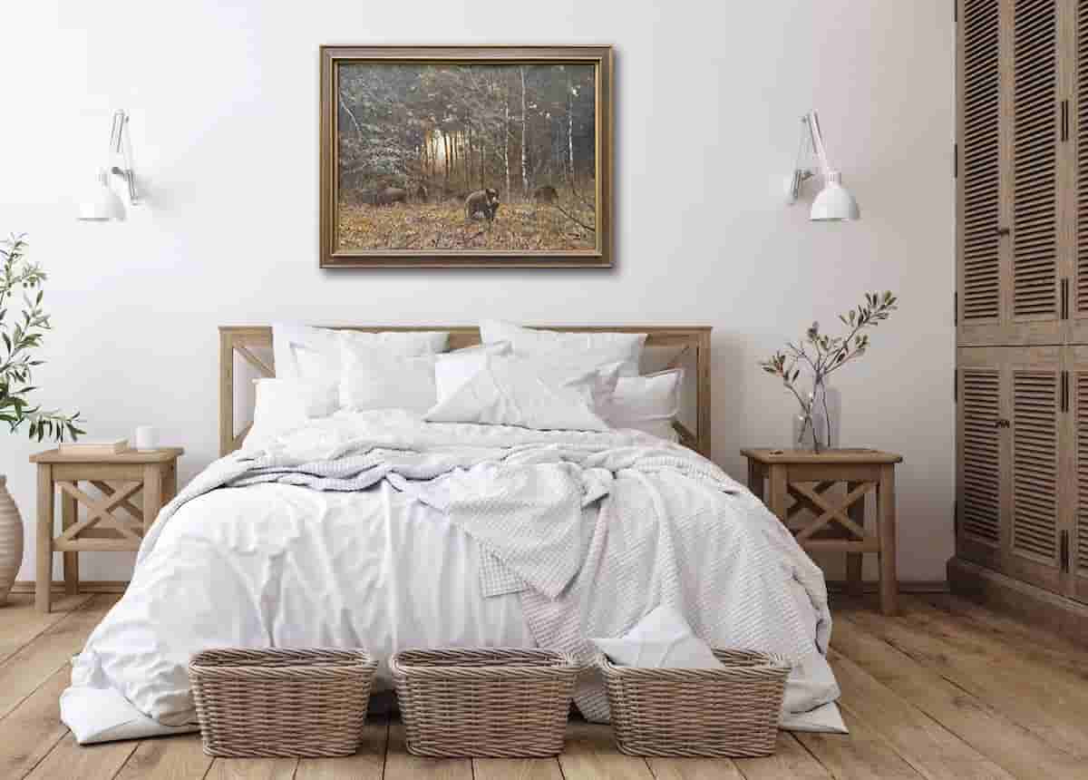 Pieter Daniël Dik - Wilde zwijnen in het bos (in interieur)