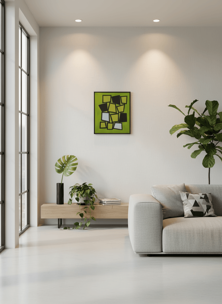 Abstracte compositie zonder lijst