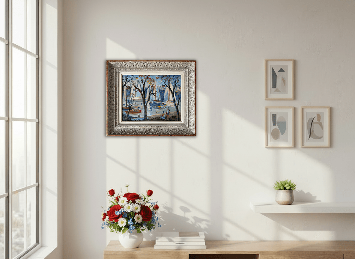 Gerard Hordijk - Levendig tafereel aan de Côte d’Azur (in interieur)