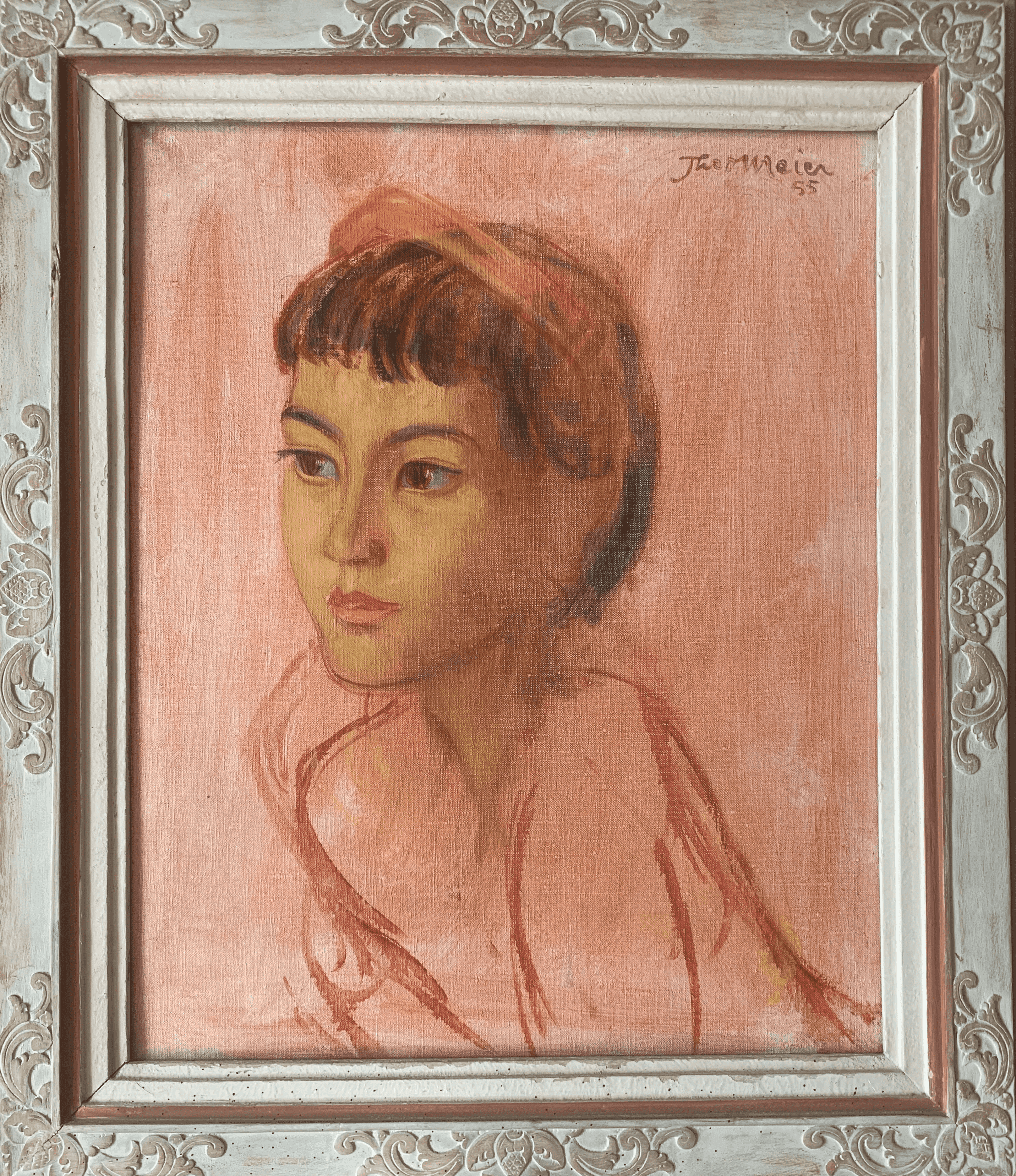 Theo Meier - Portret van de dochter van de schilder (met lijst)