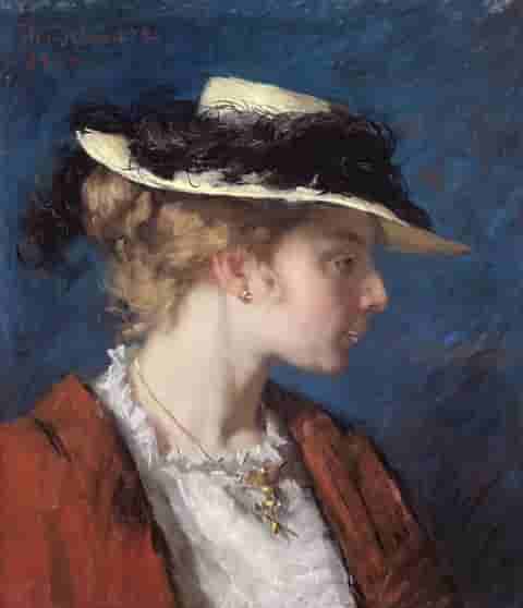 Thérèse Schwartze - Portret van een onbekende jongedame, circa 1900