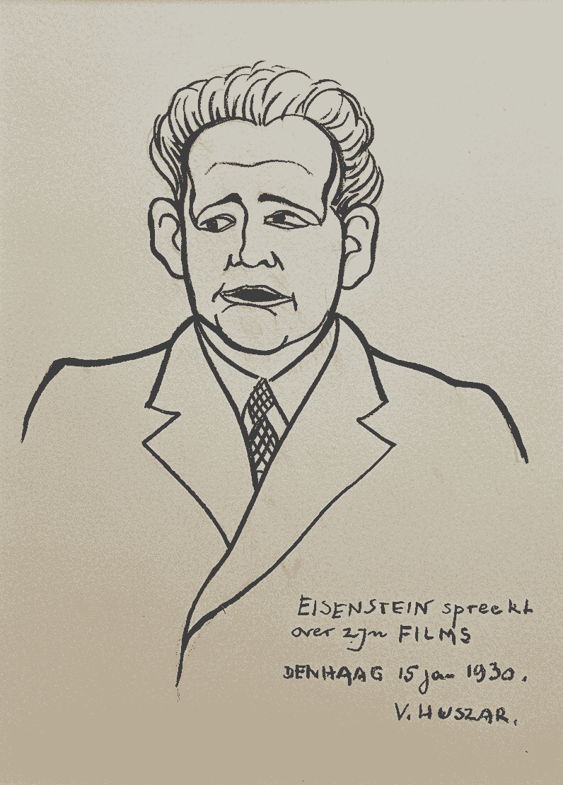 Vilmos Huszár - Portret van Sergej Eisenstein: Rusissch regisseur