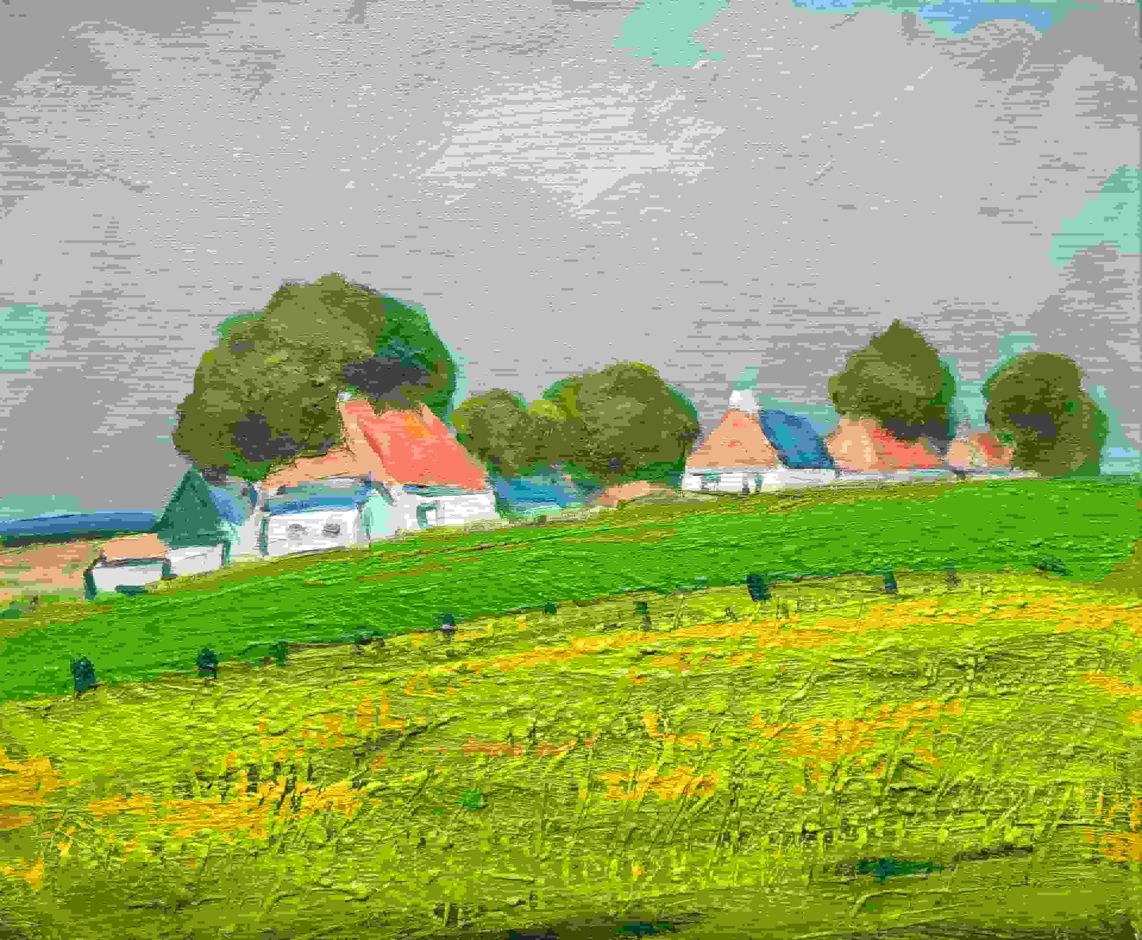 Wim van der Veer - Dorp in de Bilthoek (zonder lijst)