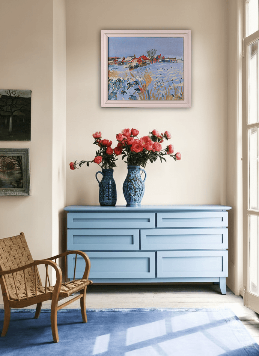 Wintergezicht op Warffum zonder lijst