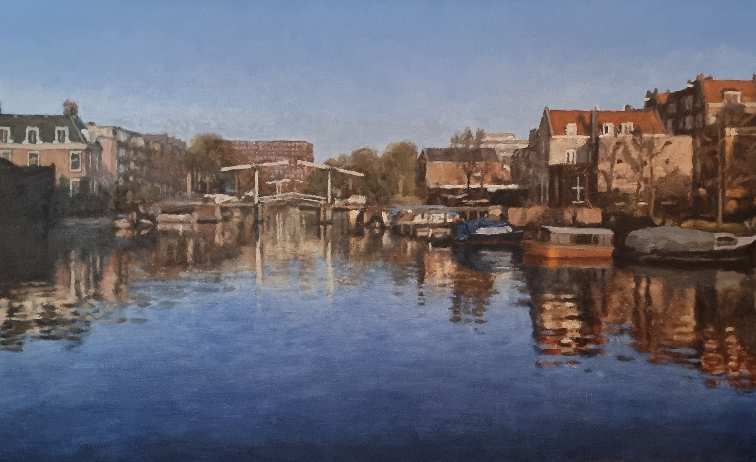 Realengracht te Amsterdam op een mooie Lentedag zonder lijst