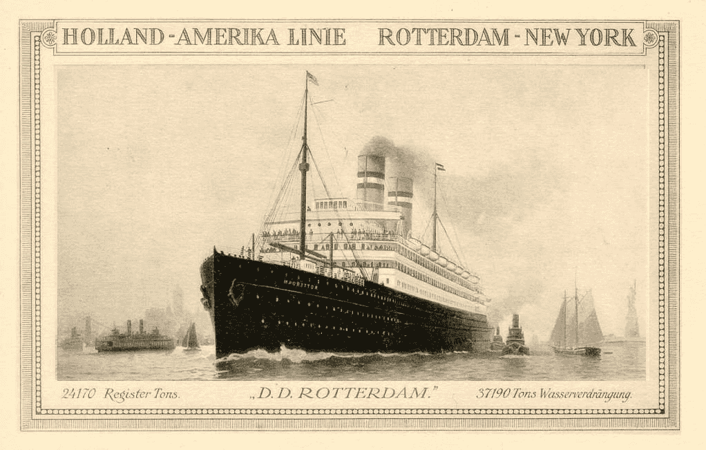 Fred Pansing - Portret van de SS Rotterdam rond 1900 (met lijst)