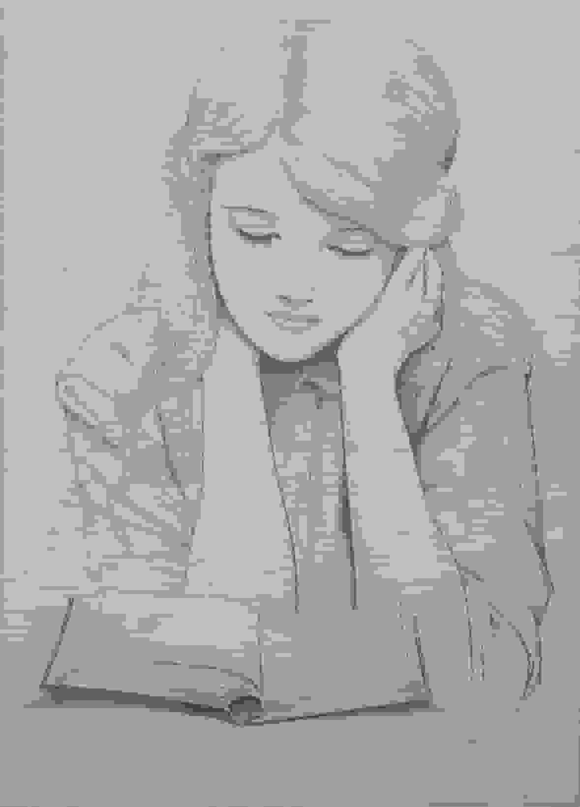 Jan Heyse - Lezend meisje (zonder lijst)