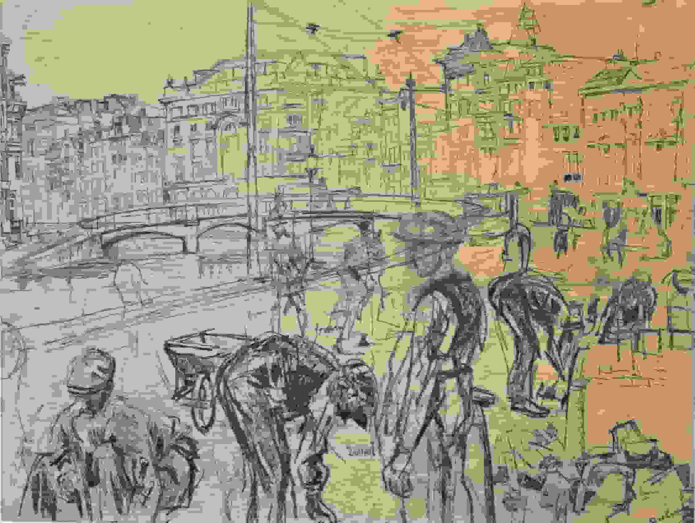 Erasmus Bernard von Dülmen-Krumpelman - Werkzaamheden aan het Rokin, Amsterdam (zonder lijst)