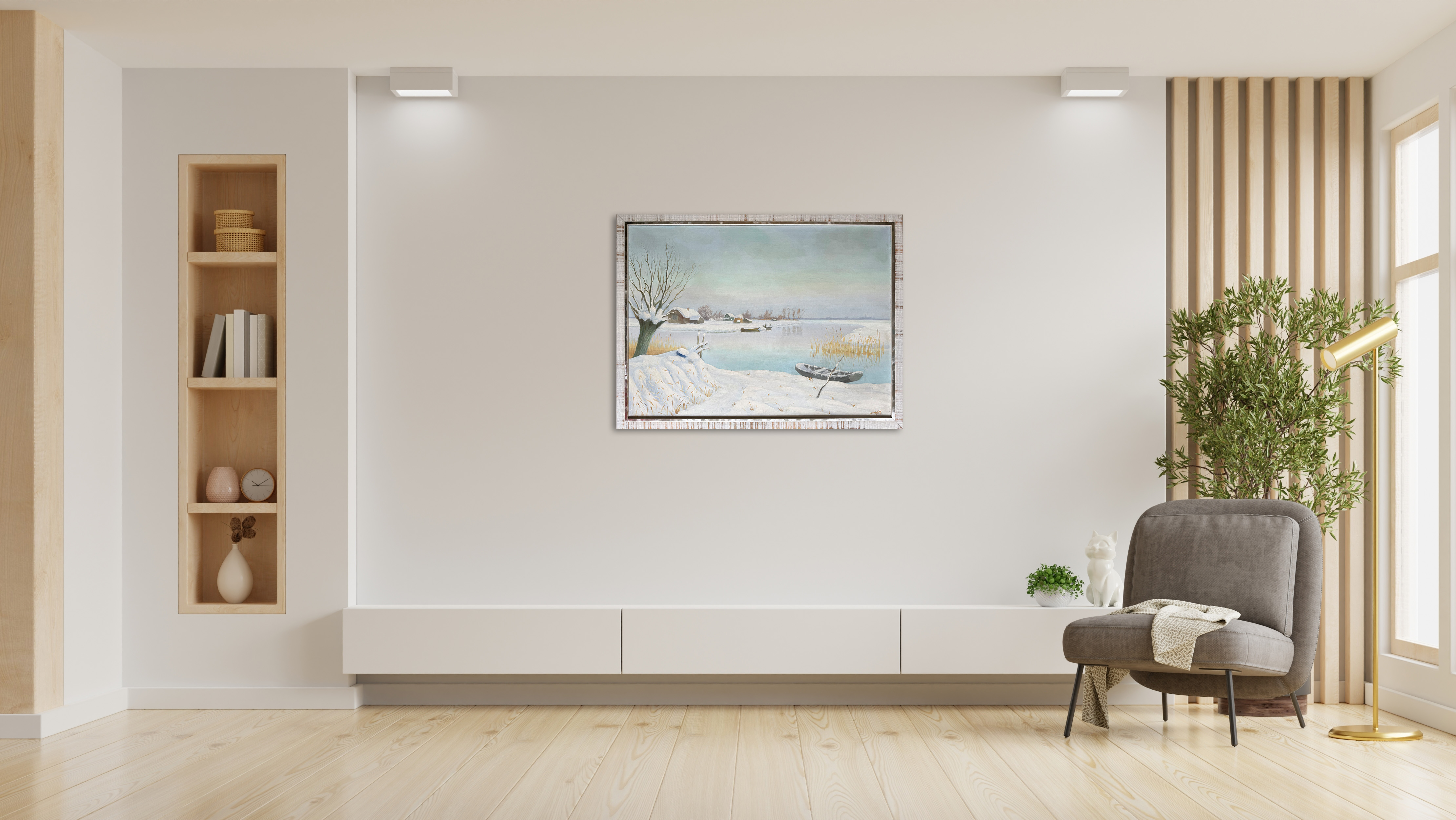 Wintergezicht bij Loosdrecht zonder lijst