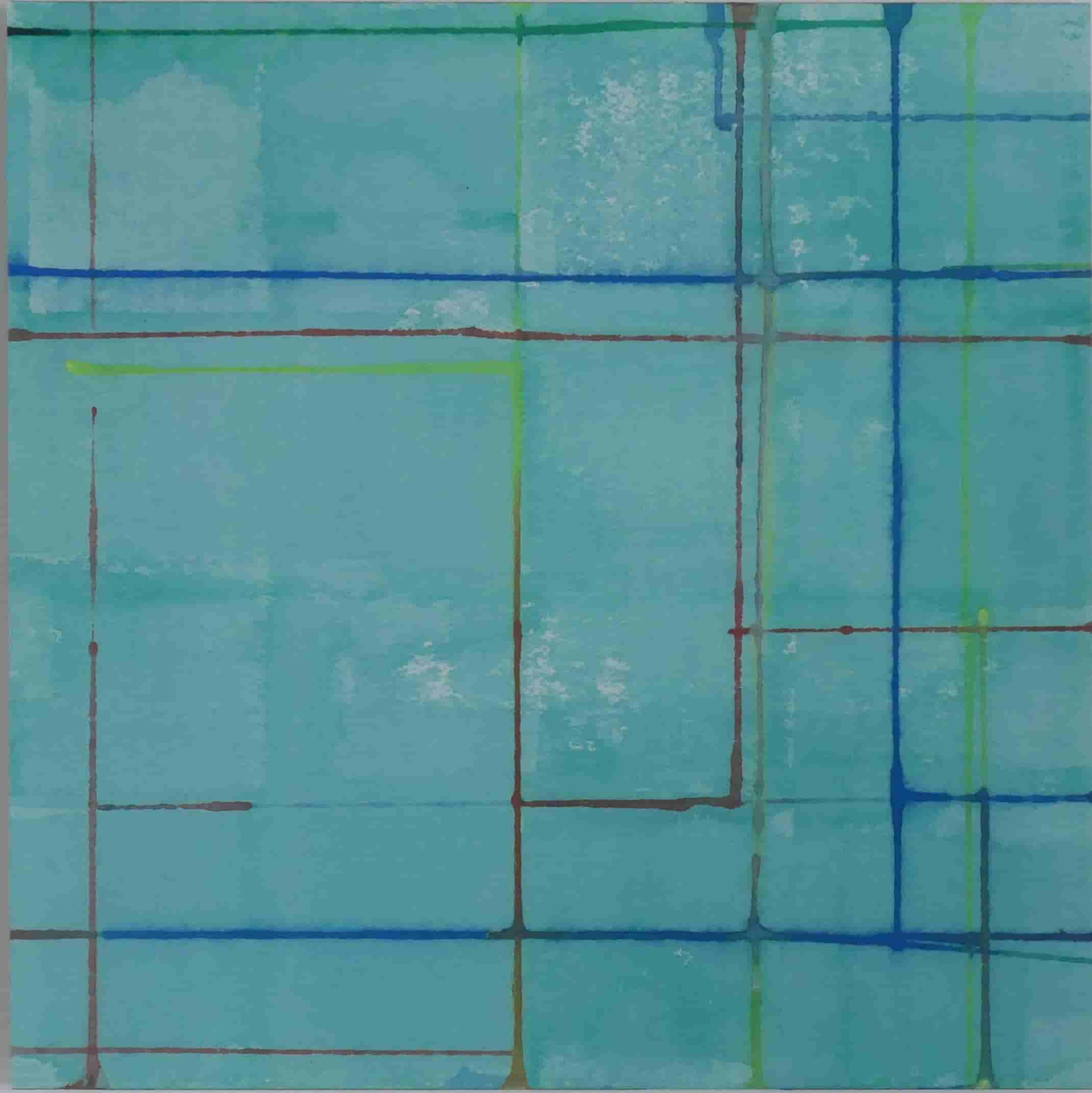 Eric de Nie - Compositie op blauwgroen fond