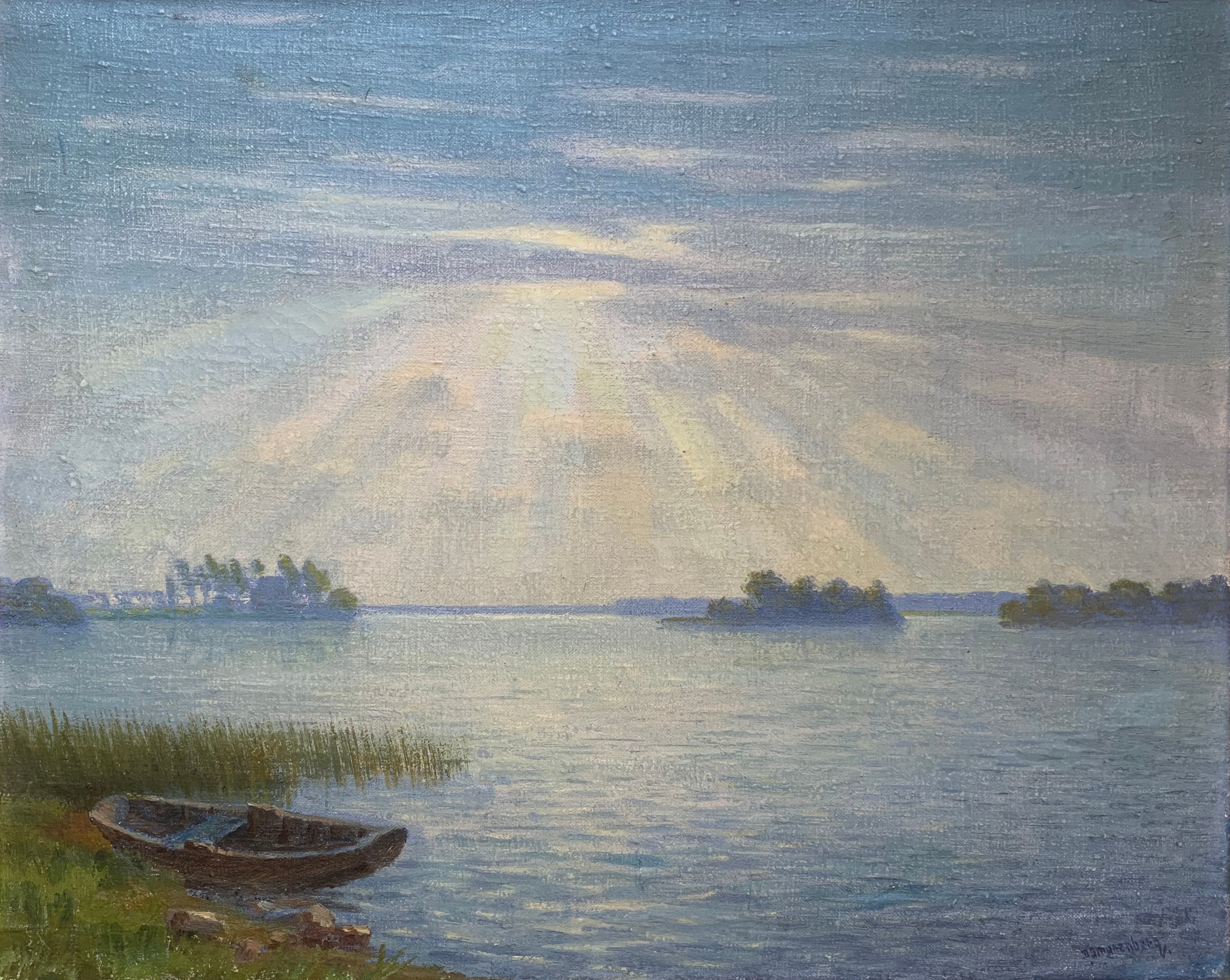 Zonsondergang boven de Vuntusplas zonder lijst