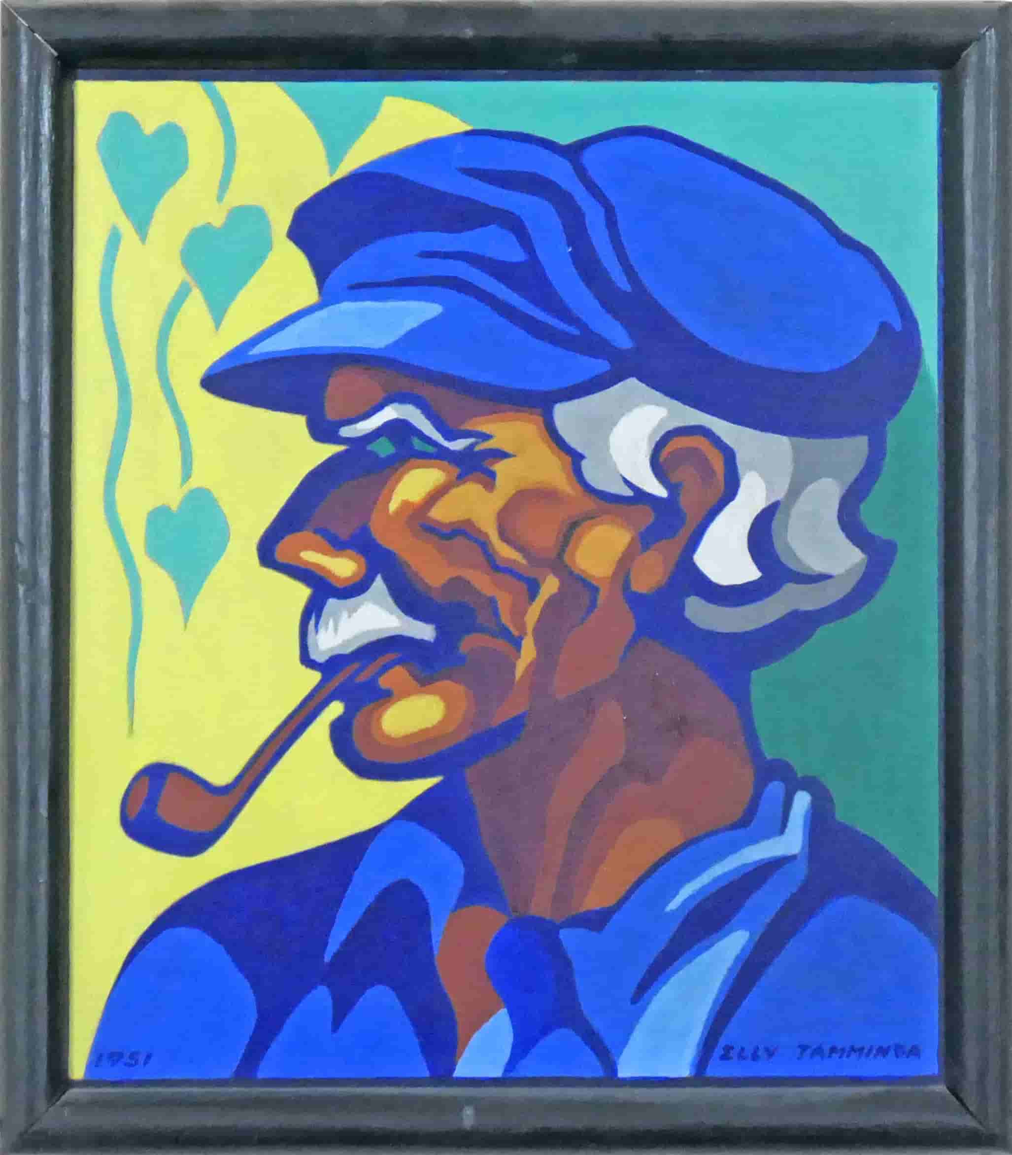 Elly Tamminga - Man met pijp (met lijst)