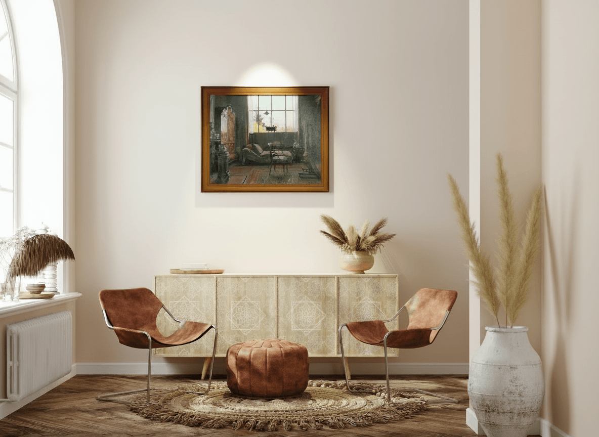 Het atelier van de schilder aan de Vredelaan 1 te Laren zonder lijst