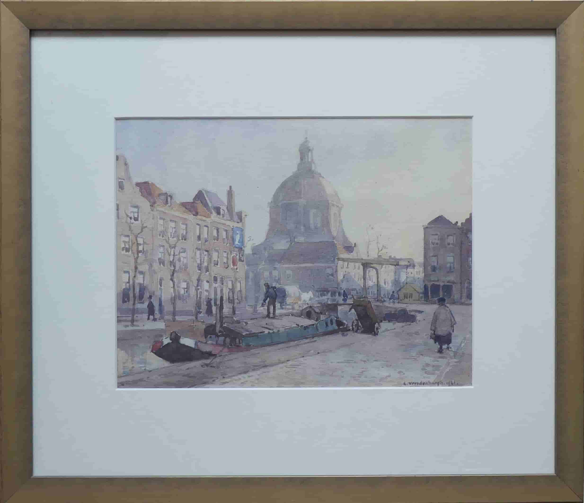 Cornelis Vreedenburgh - Marekerk te Leiden (met lijst)
