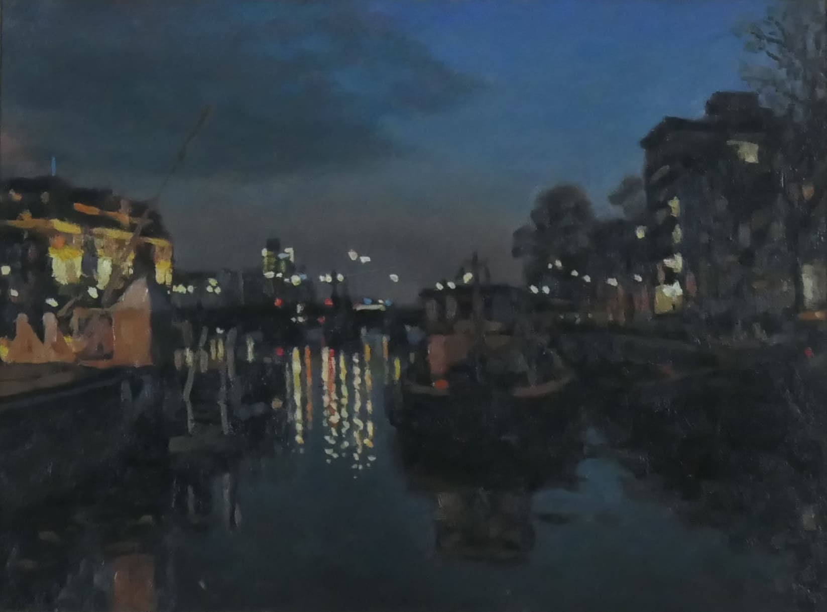 Amstel bij avond zonder lijst