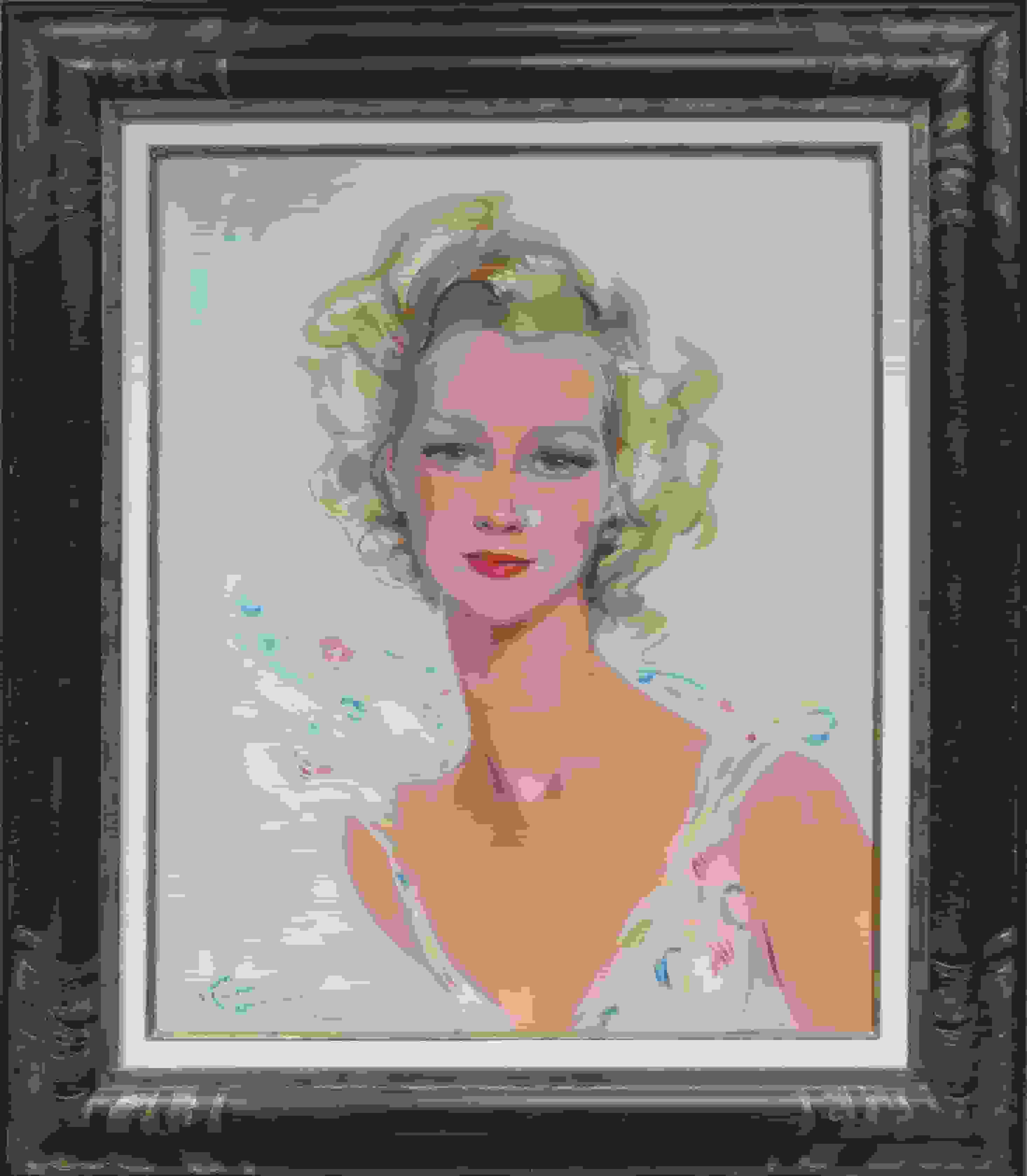 Jean-Gabriel Domergue - Portrait d'une jeune femme (met lijst)