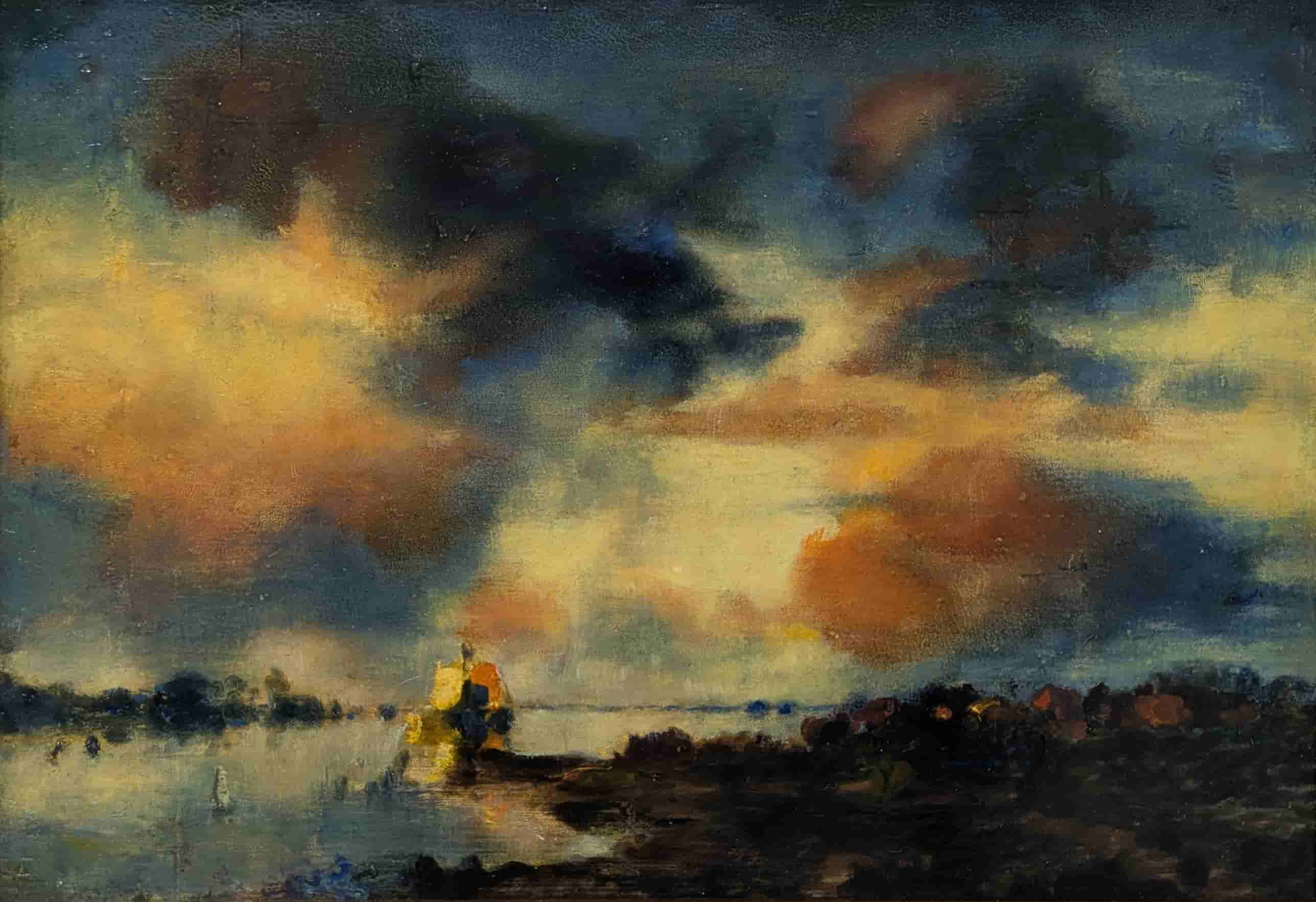 Jan Voerman sr - Gezicht op Hattem – een Meesterlijk Landschap (zonder lijst)