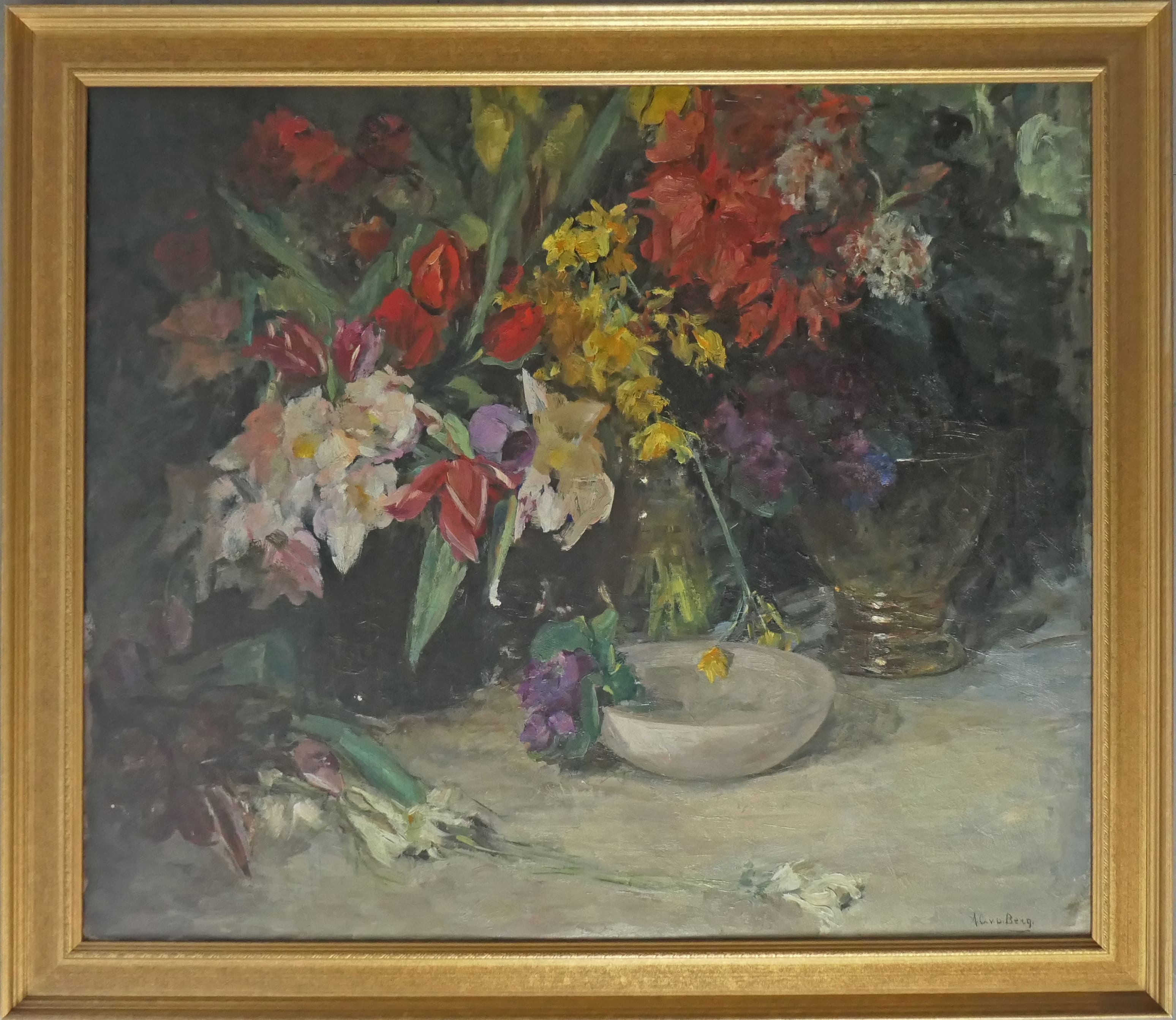 Bloemstilleven zonder lijst