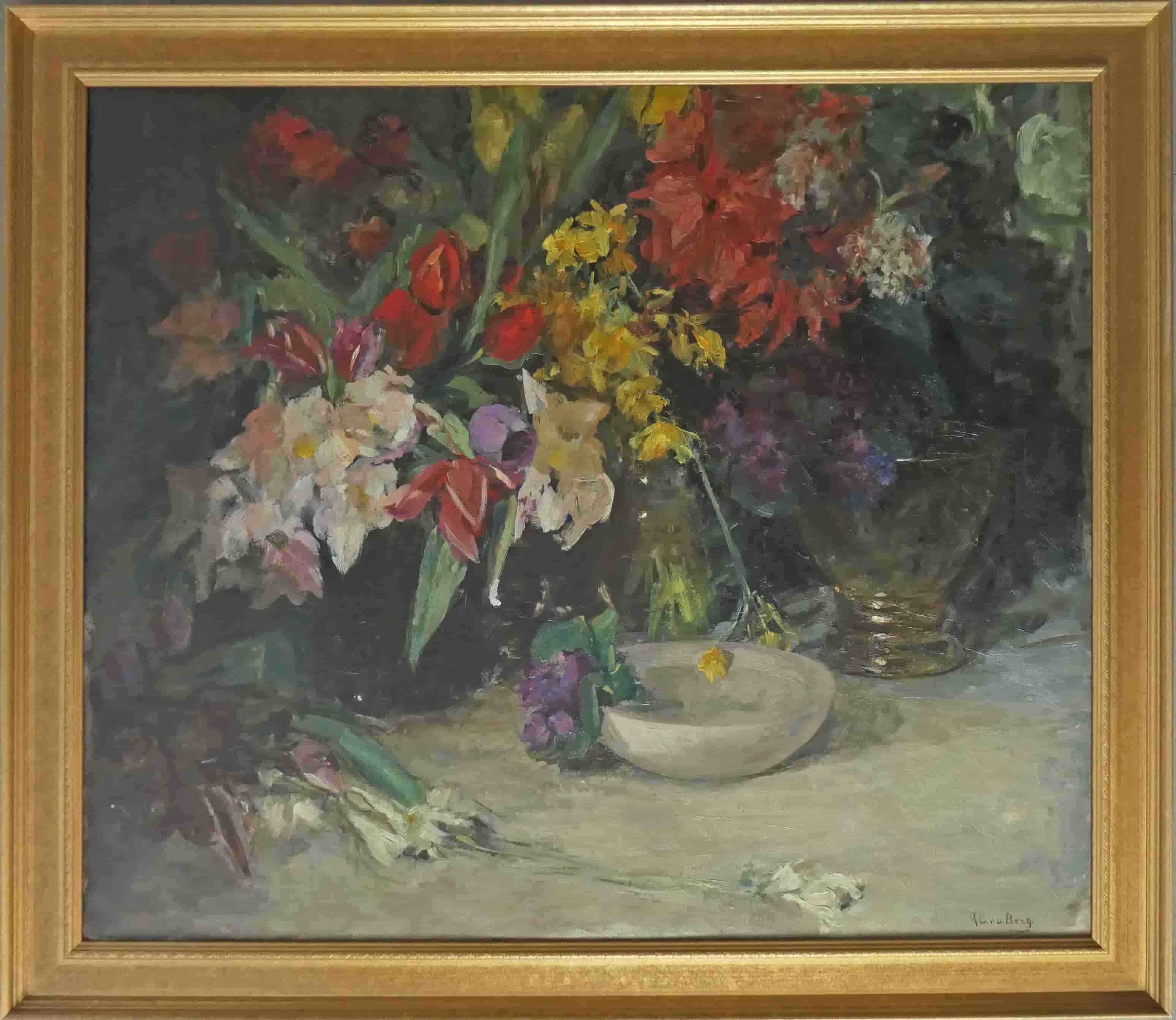 Ans van den Berg - Bloemstilleven (met lijst)