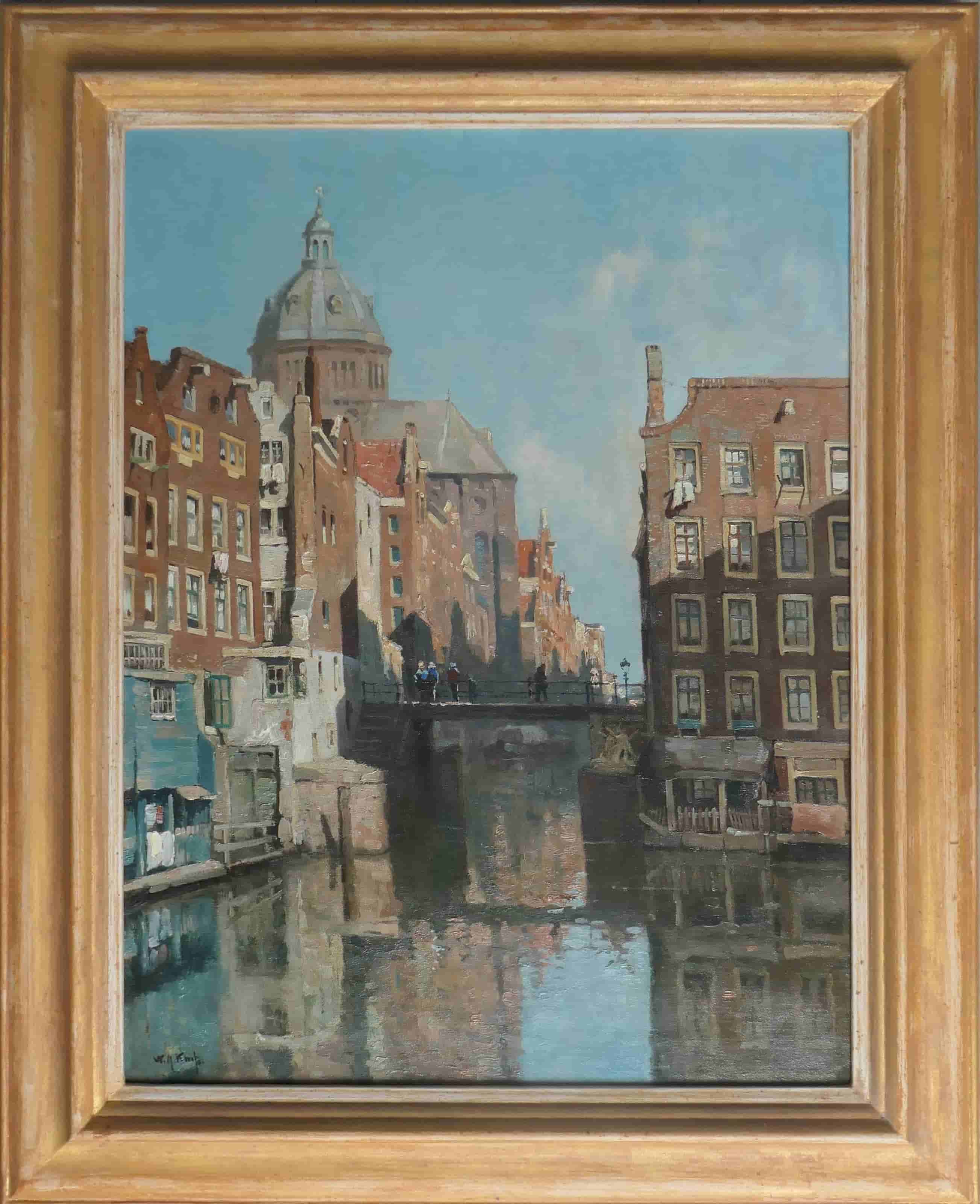 Willem-Alexander Knip - Het Kolkje te Amsterdam (met lijst)