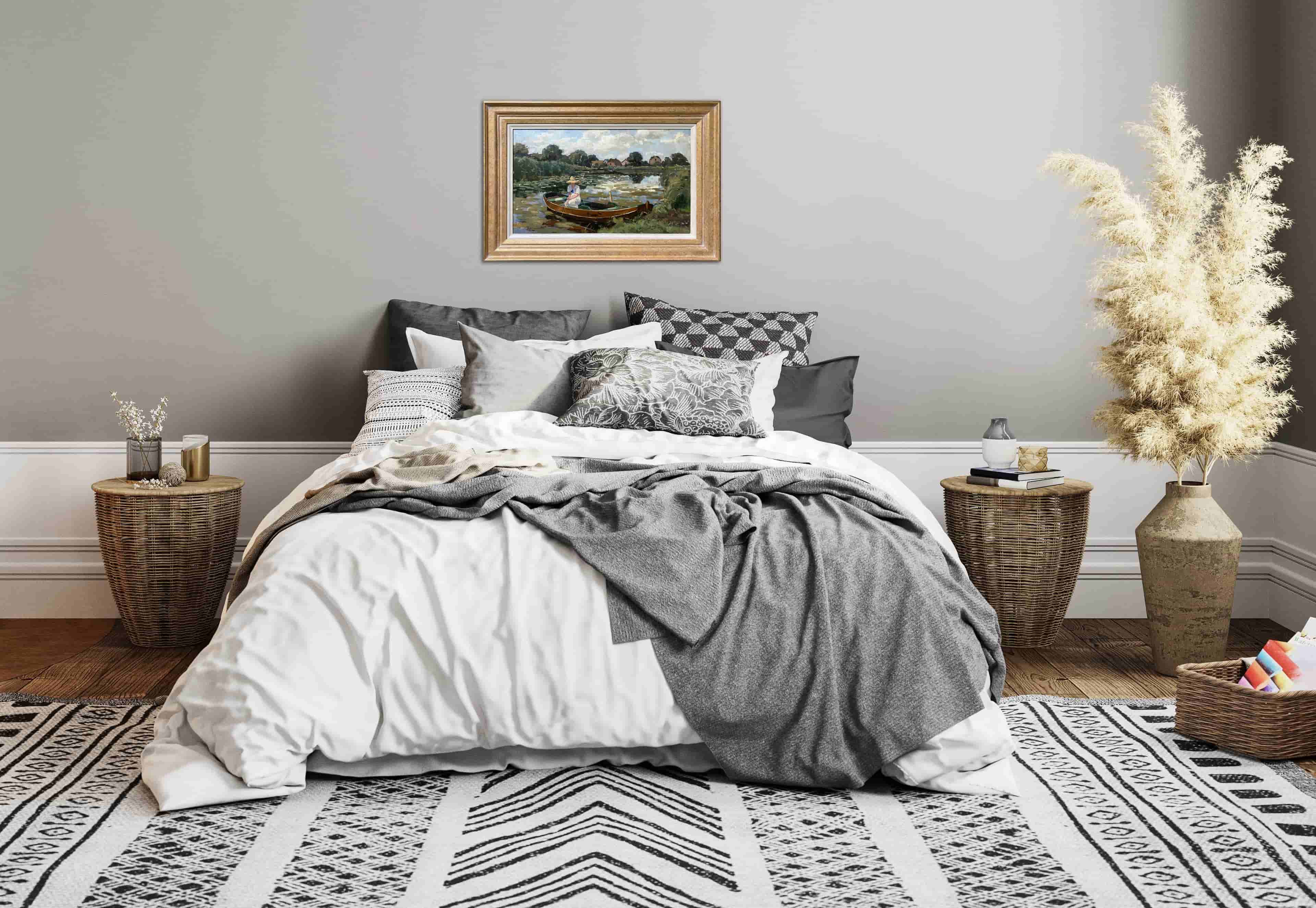 Alex Rosemeier - Bootje met vissende jongedame (in interieur)