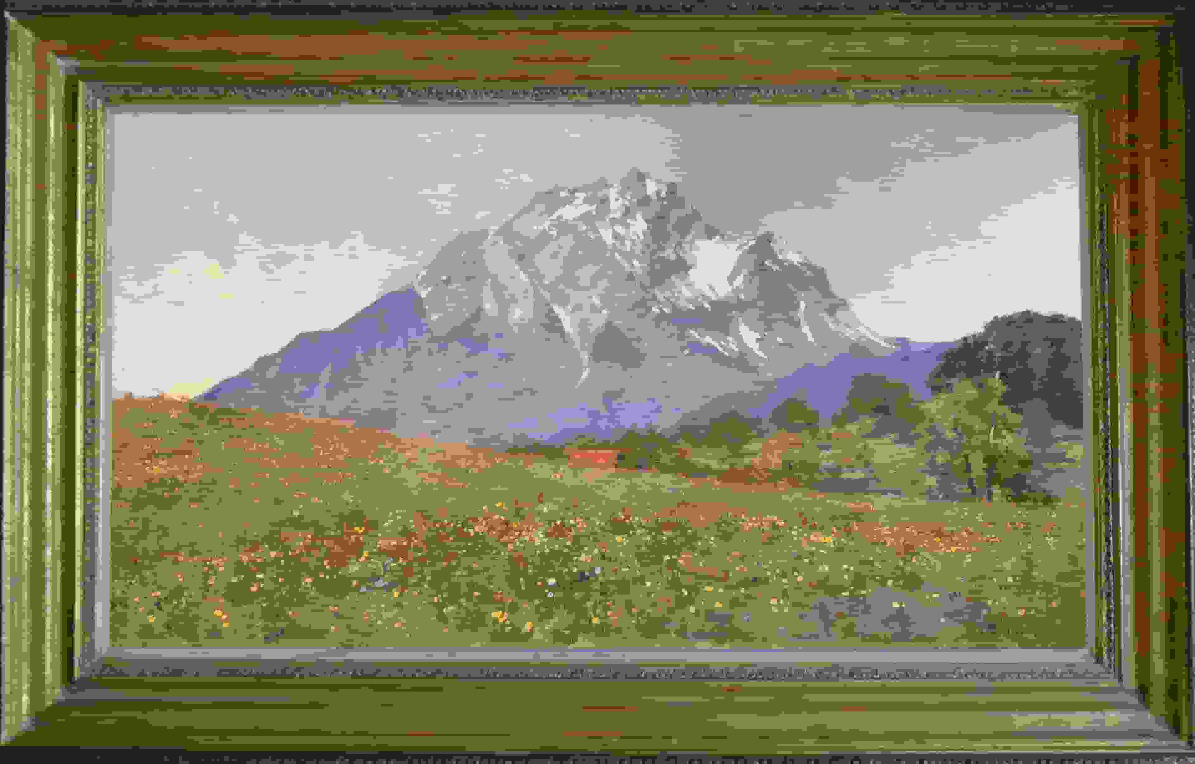 Cornelis Vreedenburgh - Gezicht op de Pilatus berg in Zwitserland (met lijst)