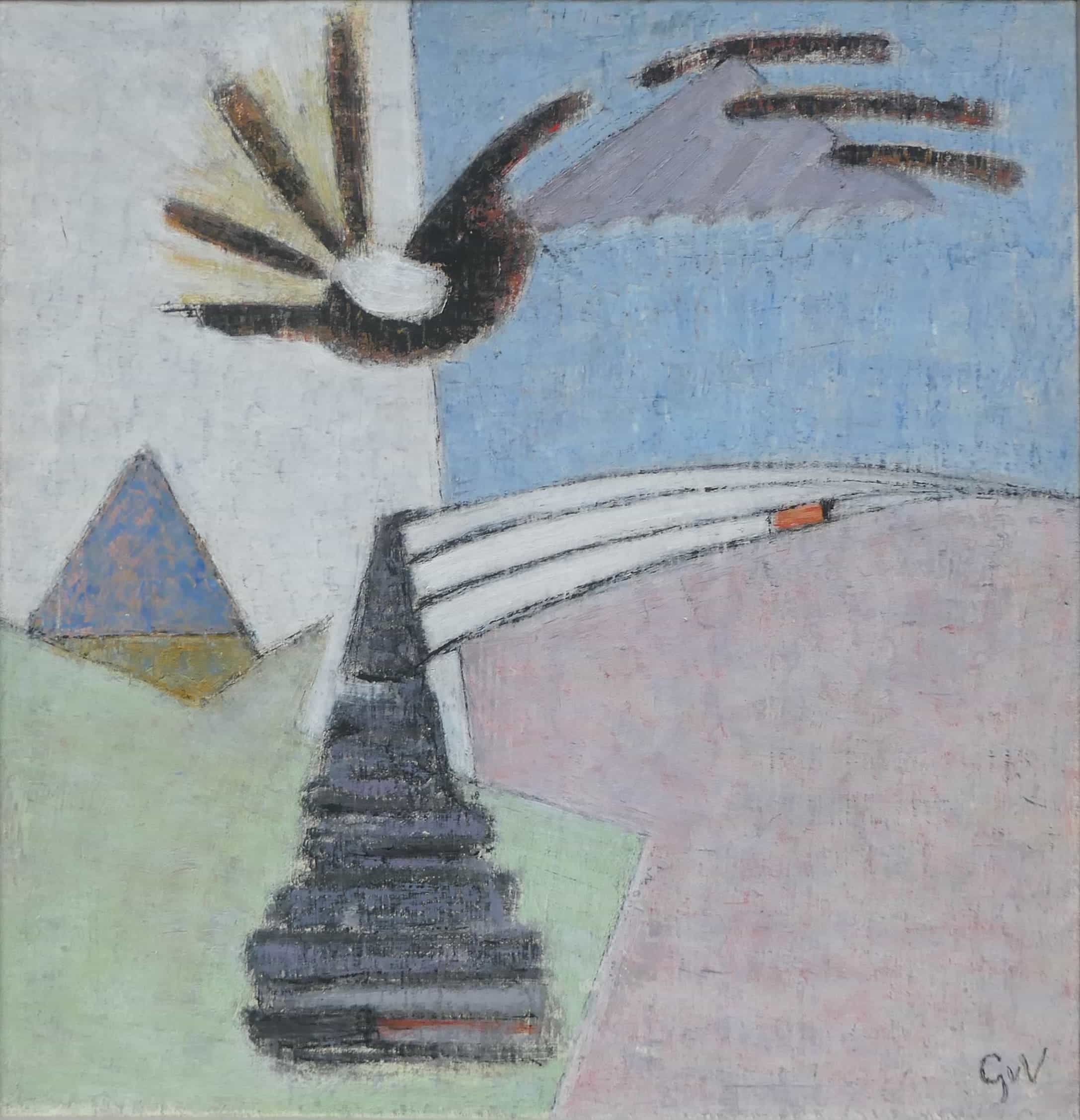 Geer van Velde - Abstract schilderij van Geer van Velde (jaren 50–60) (zonder lijst)