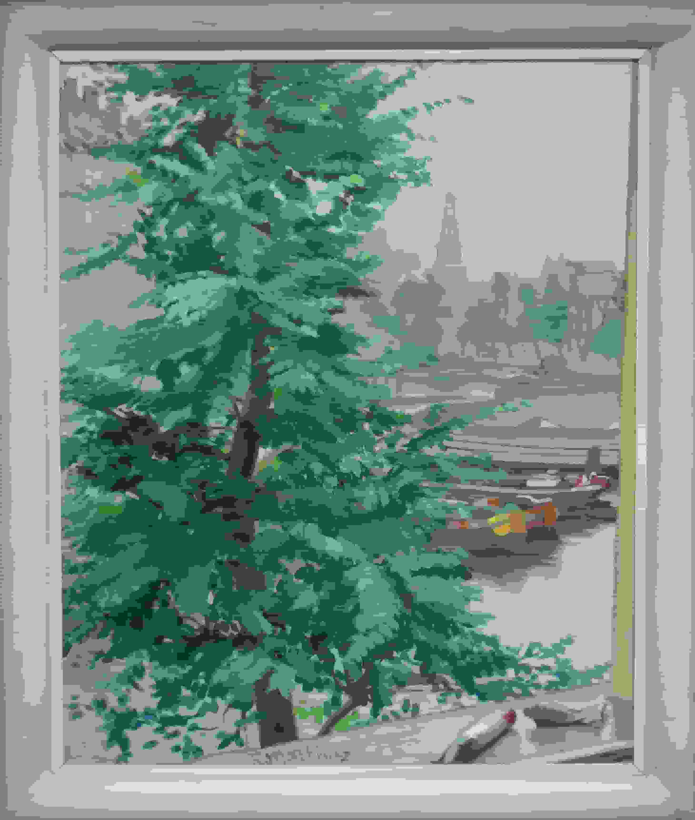 Raoul Martinez - Montelbaantoren te Amsterdam (met lijst)