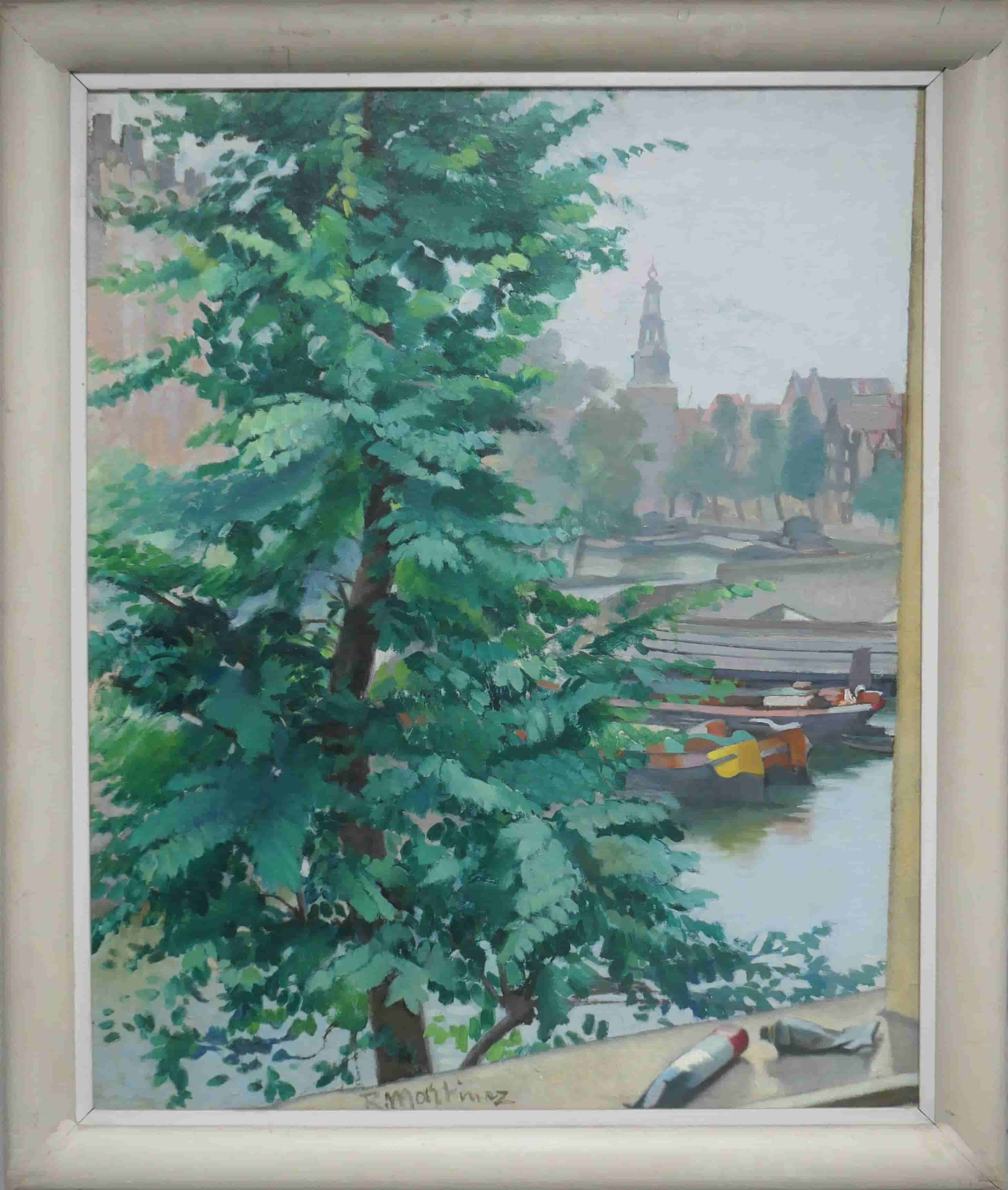 Raoul Martinez - Montelbaantoren te Amsterdam (met lijst)
