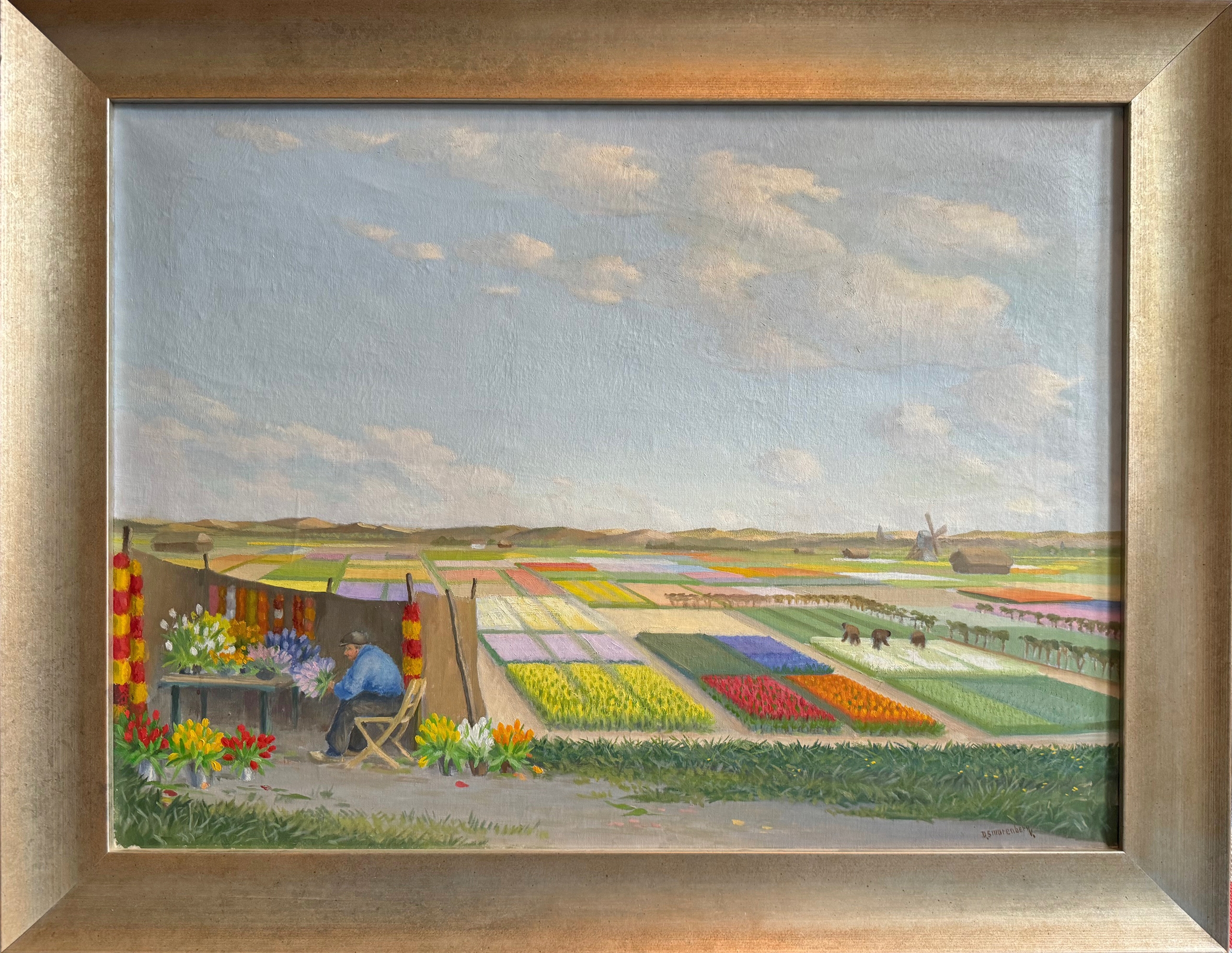 Bloembollenvelden achter de duinen zonder lijst