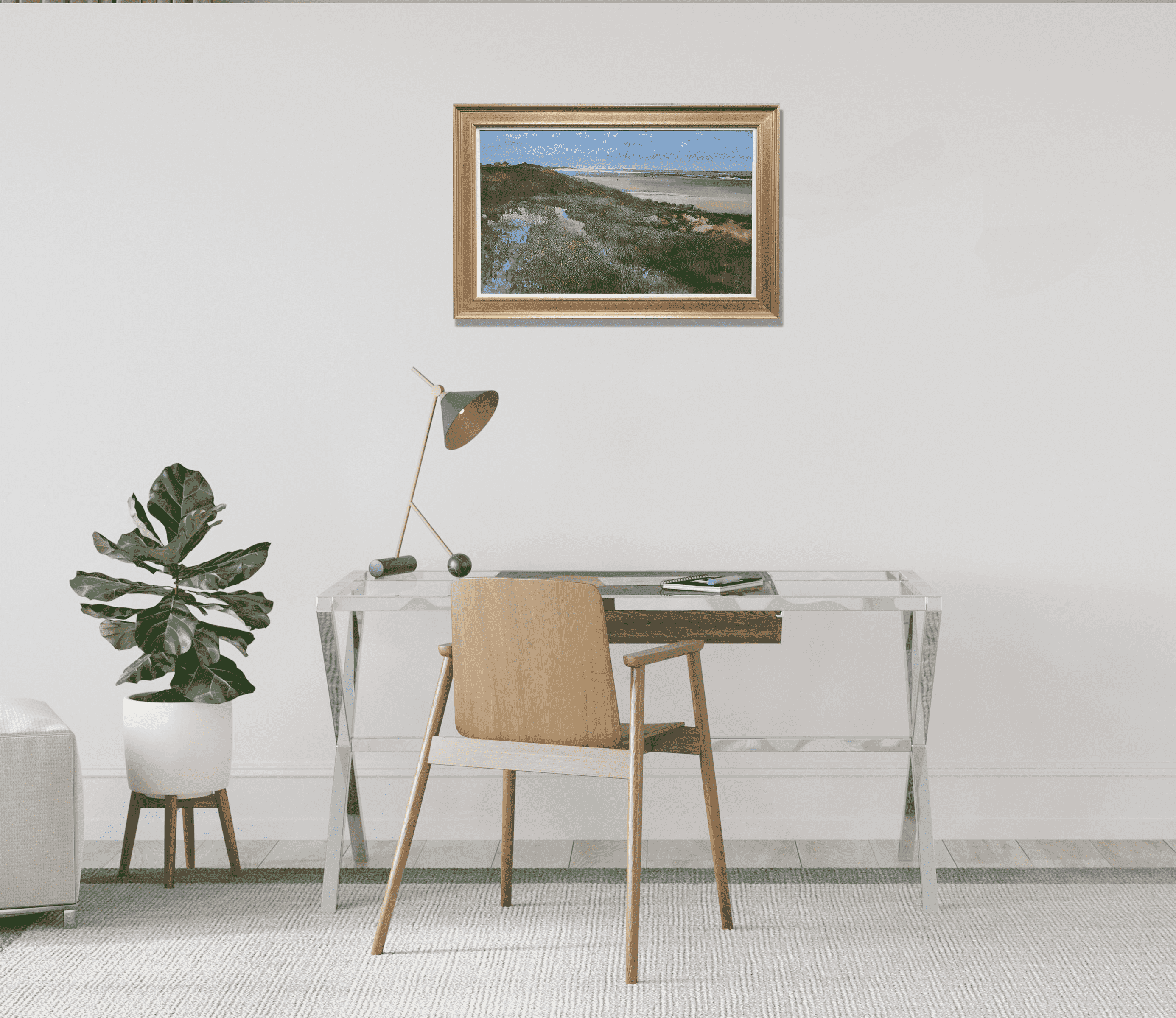 Ton Dubbeldam - Gezicht op Midsland aan Zee op het prachtige Waddeneiland Terschelling. (in interieur)