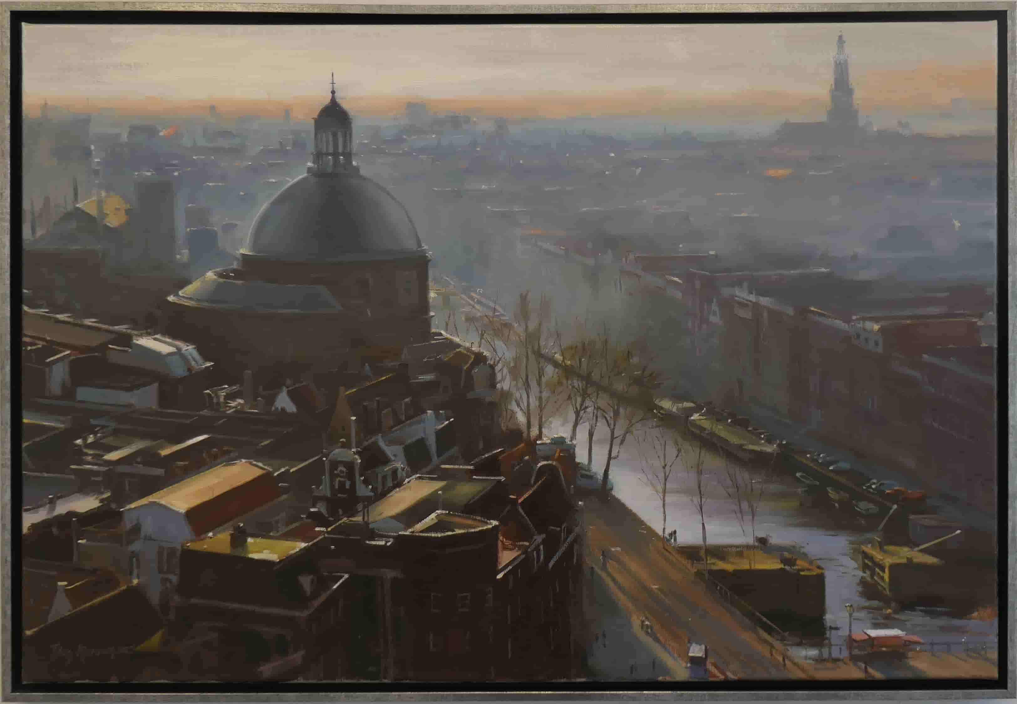 Titus Meeuws - Koepelkerk Amsterdam in de winter (met lijst)